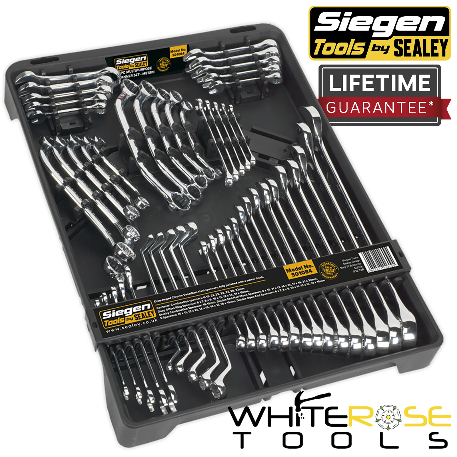 Siegen by Sealey Multipurpose Spanner Set 50pc 6-32mm Combination Offset Ring
