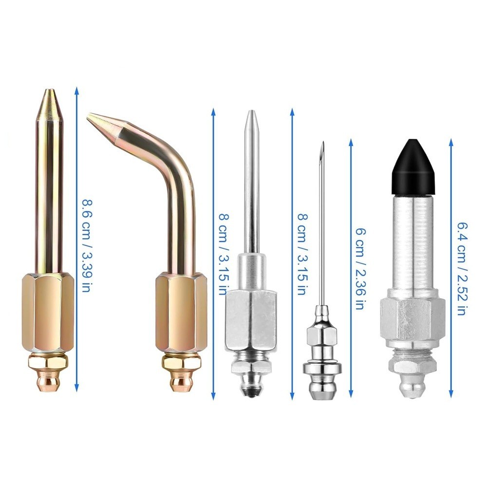 Grease Applicator Needle Kit 7pcs Copper Build Lightweight Portable 160g