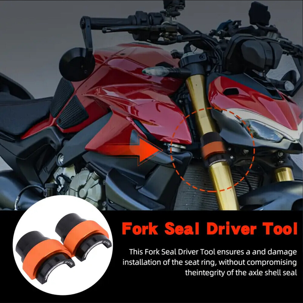 40MM-41MM Fork Oil Seal Driver Tool for Universal Motorcycle Dirt Bike Orange