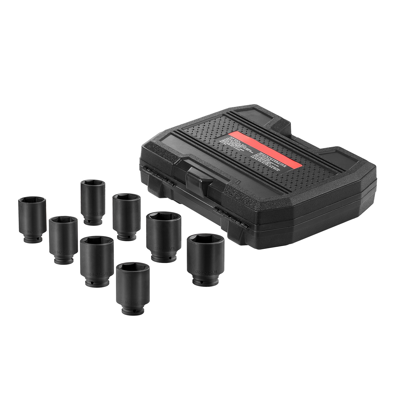 Uimoso 8PCS 1/2″ Drive Deep 12-Point Metric Axle Nut Impact Socket Set