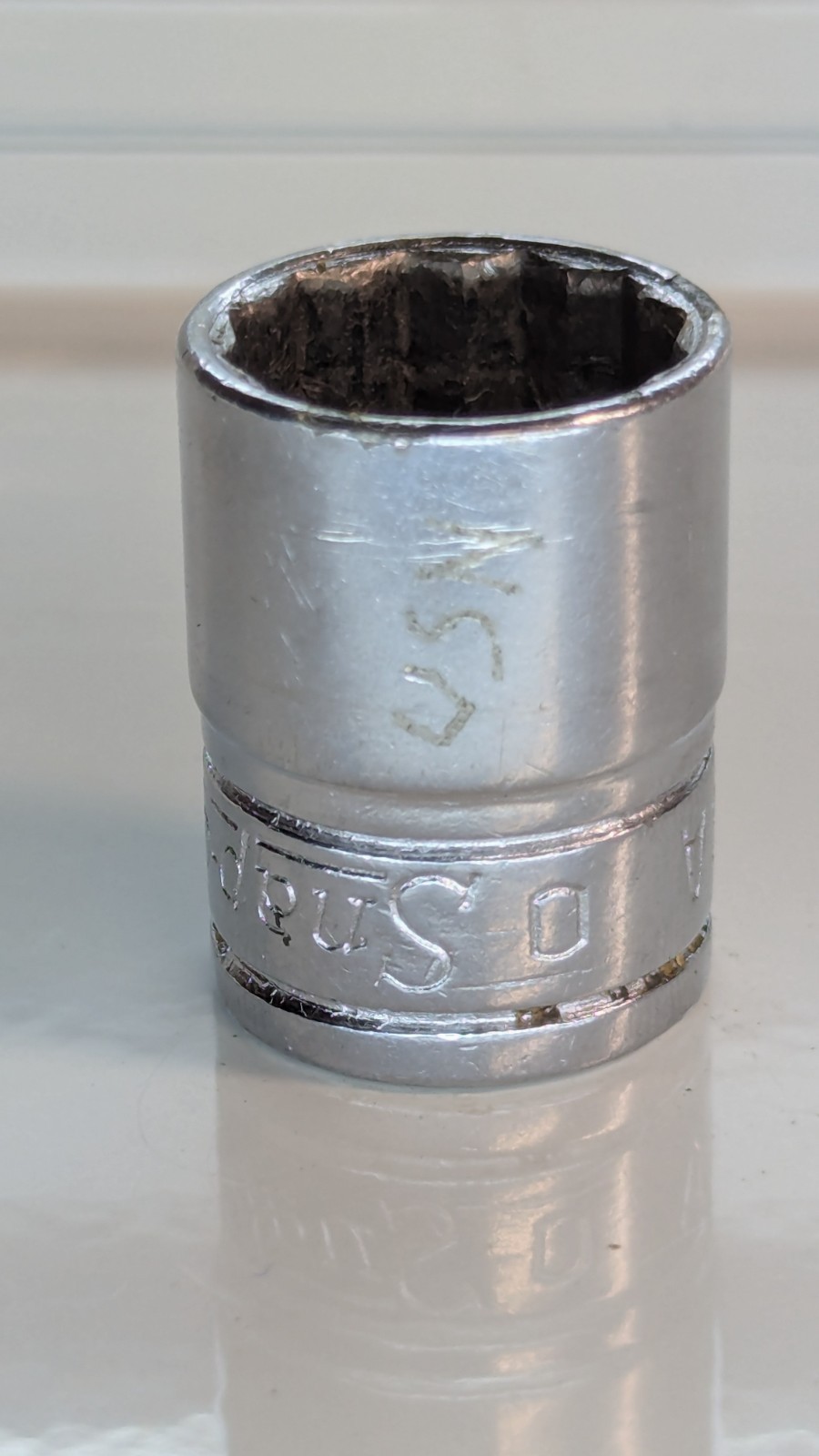 Snap-on F161 3/8″ Drive 1/2″ SAE 12-Point Flank Drive Shallow Chrome Socket USA