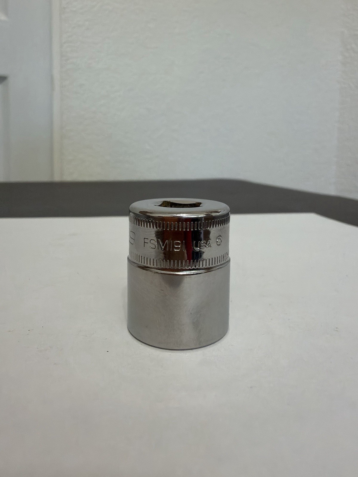 Snap On 3/8″ Drive 19MM 6PT Metric Shallow Chrome Socket USA FSM191