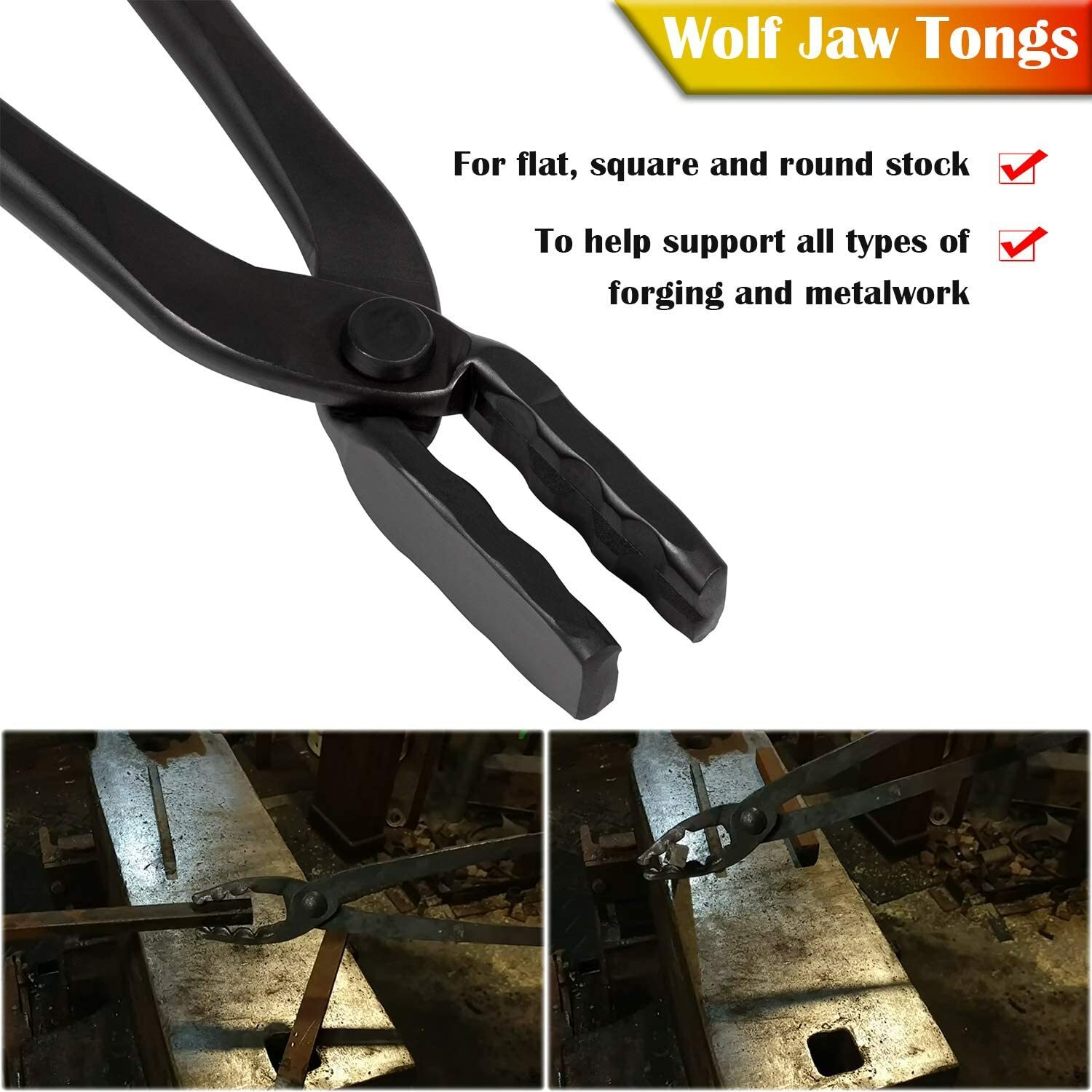Knife Making Tongs Blacksmith Bladesmith Tool Anvil Vise Forge Flat Blade Tongs