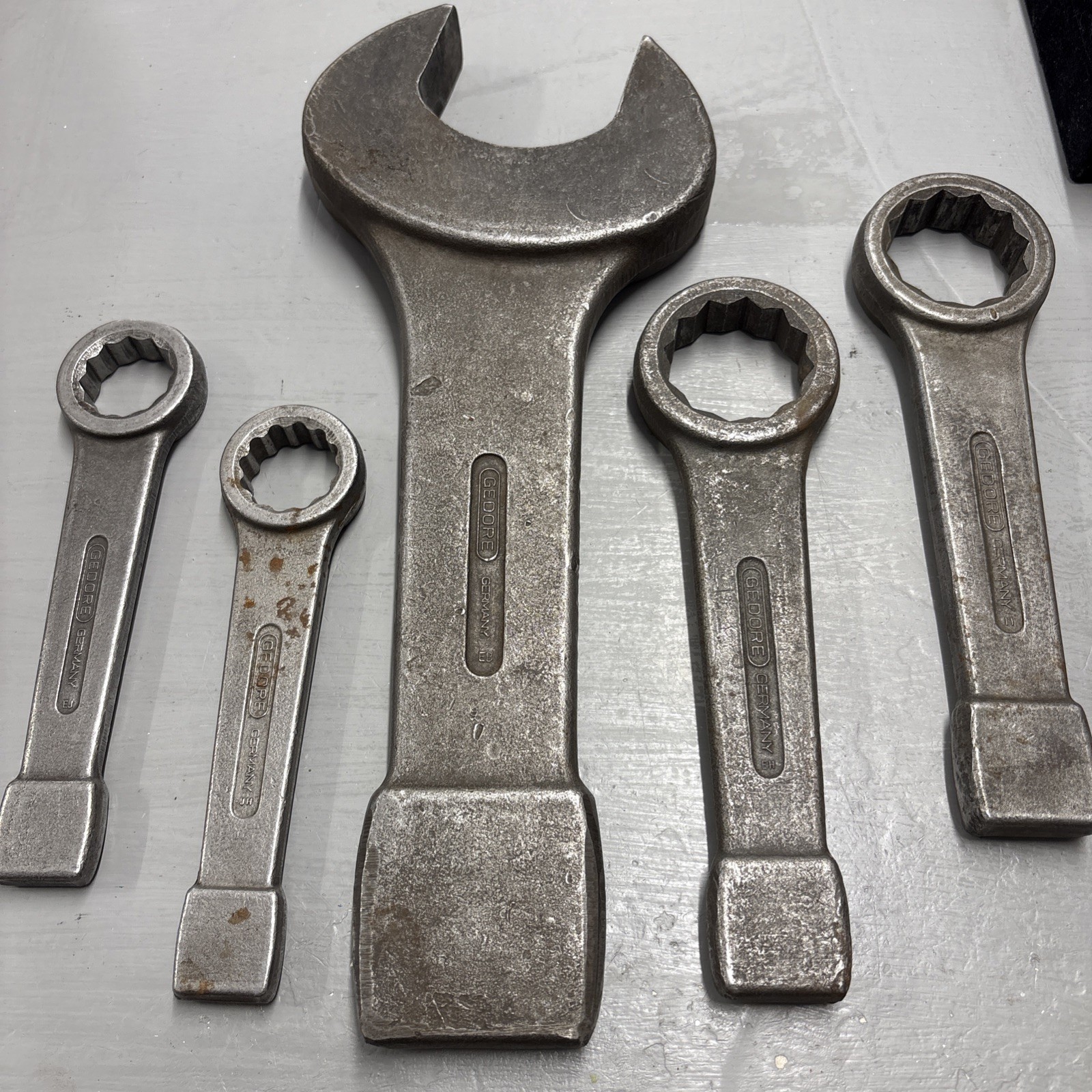 X5 Vintage Gedore Heavy Slogging Spanner’s / Wrench Made In Germany Vgc