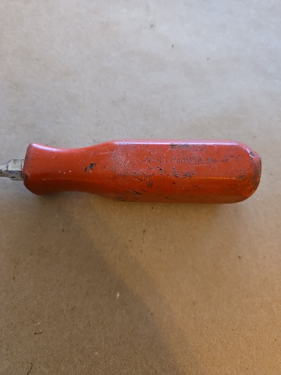 Mac Tools 5/16″×6″ Flat Tip Blade Screwdriver Red Hard Handle Worn PJRB6A