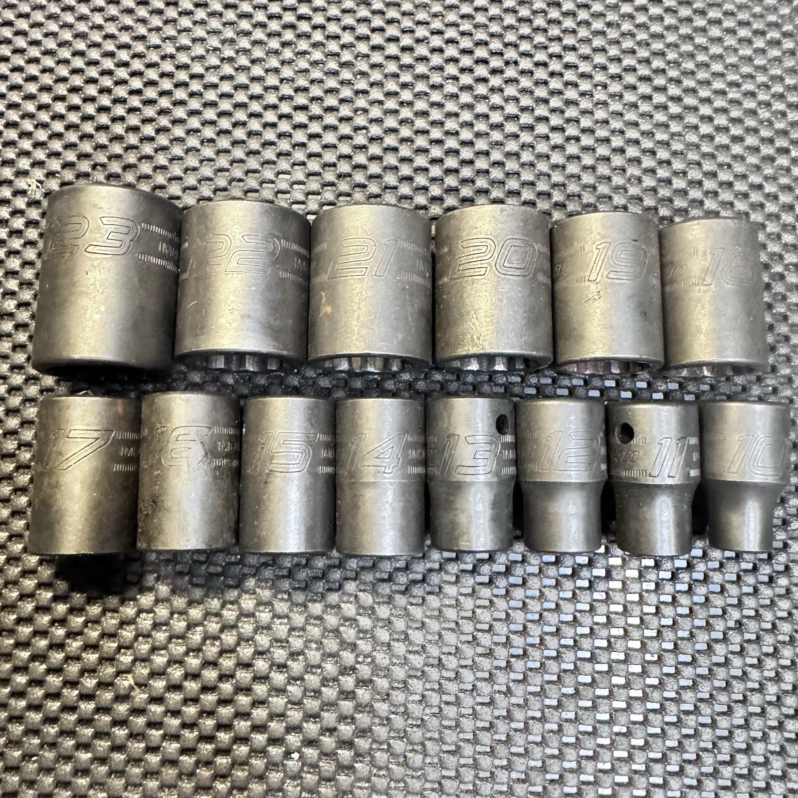 Snap-on Impact Socket Set IMDM100-IMDM230(10mm-23mm), 12 Point. Good Cond