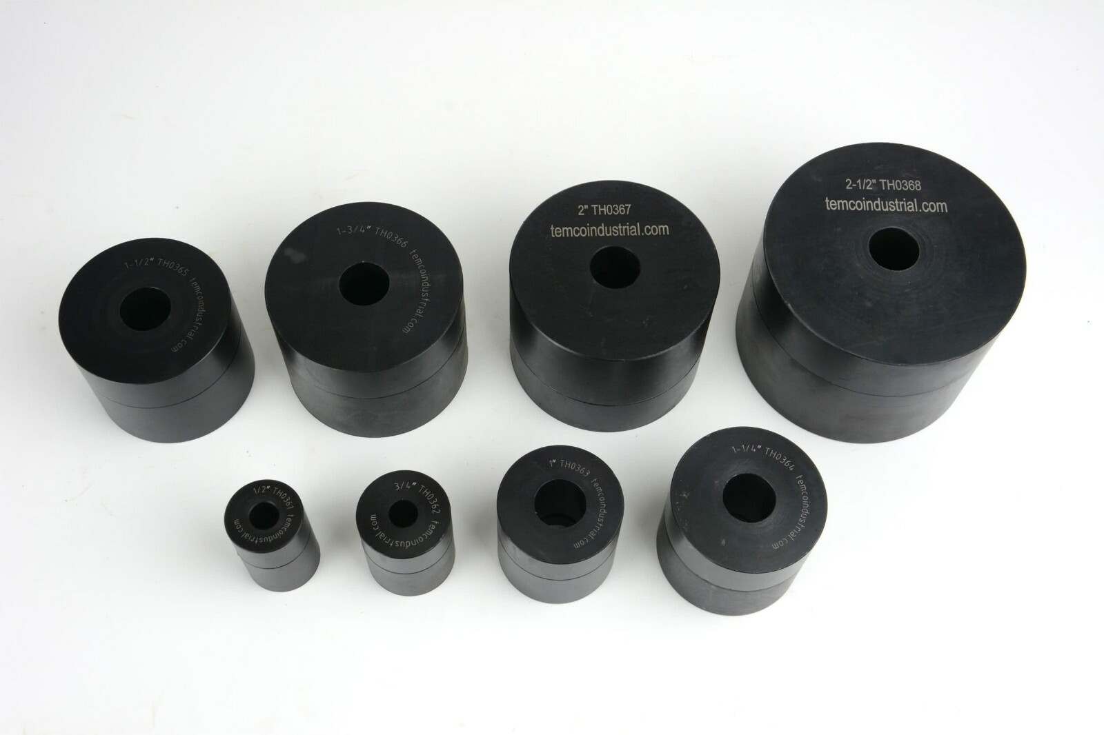 Dimple Die Set 8pcs: 1/2″ 3/4″ 1″ 1-1/4″ 1-1/2″ 1-3/4″ 2″ 2-1/2″ (Actual Size)