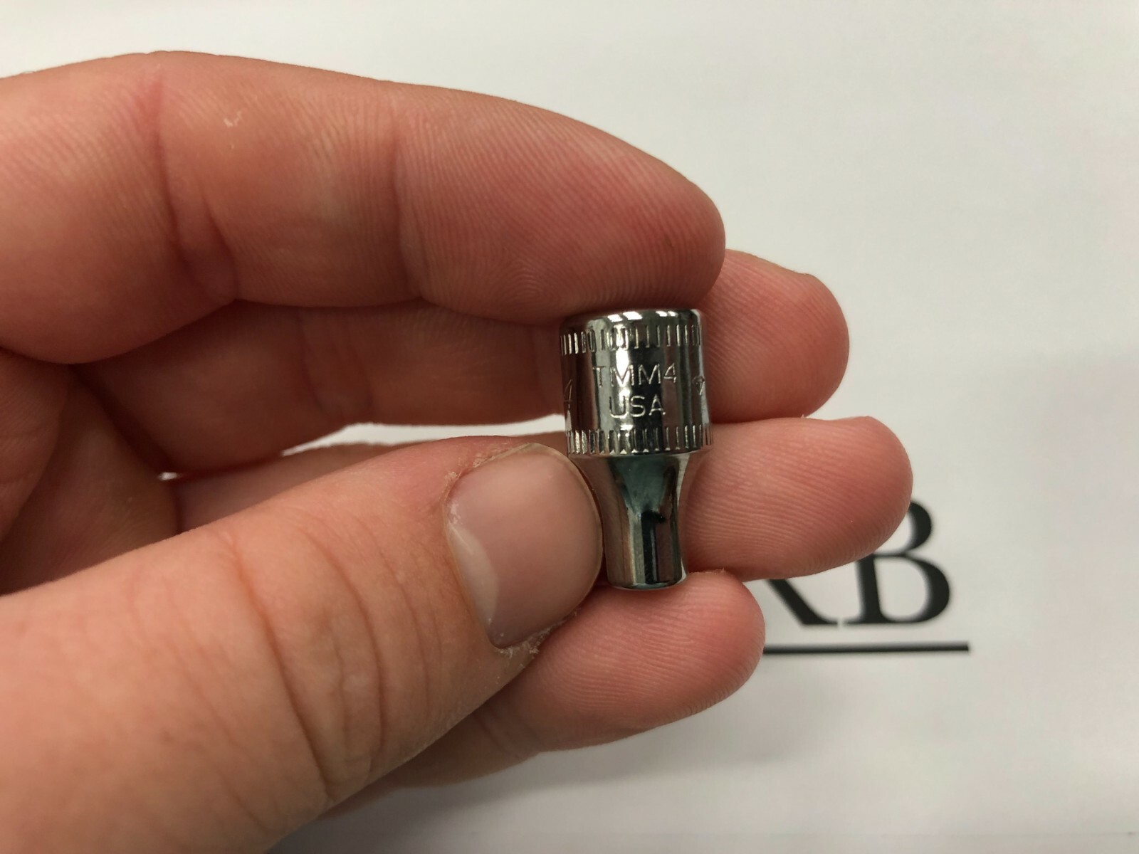 Snap-on Tools USA NEW 1/4″ Drive 4mm METRIC 6pt Shallow Chrome Socket TMM4