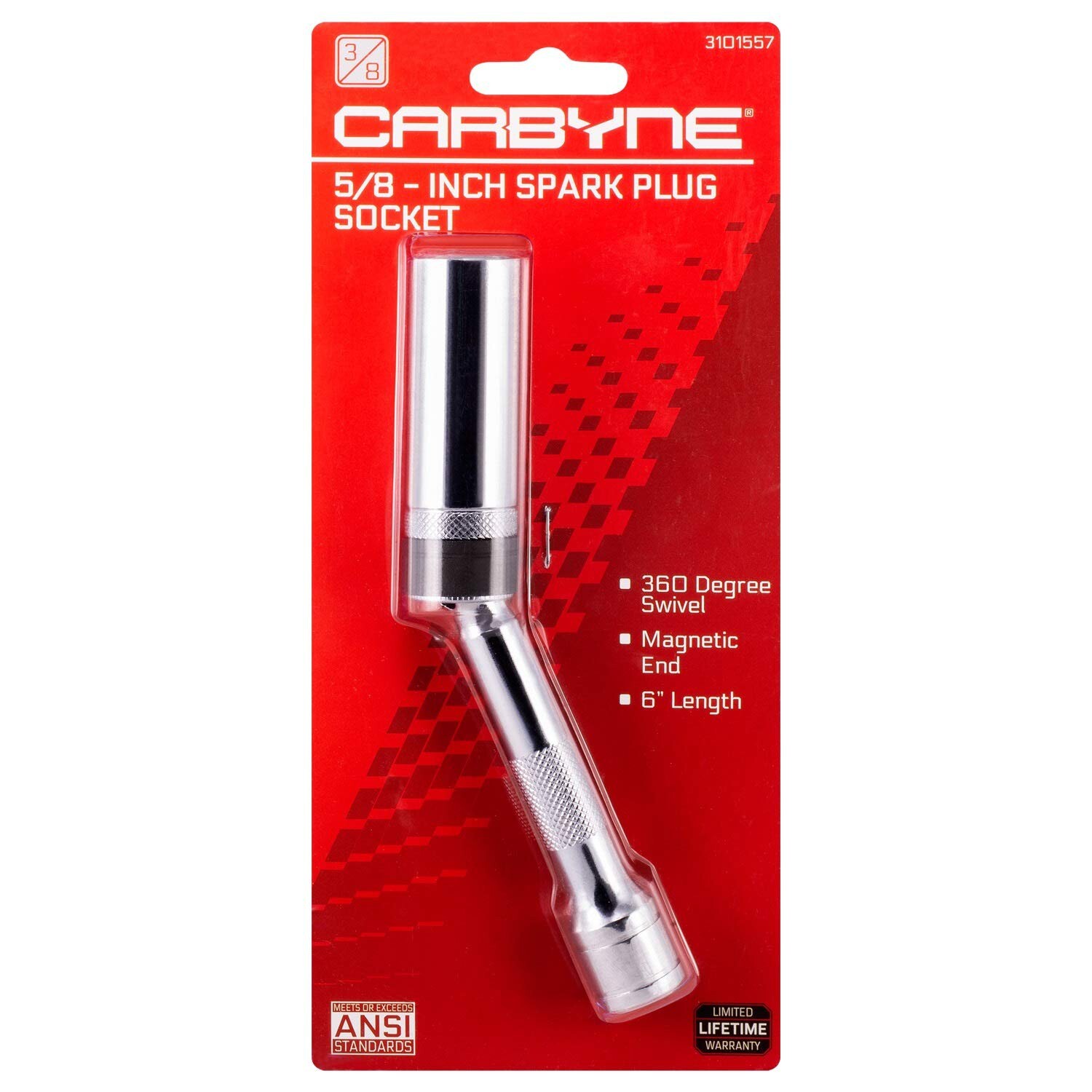 CARBYNE 5/8-inch 6″ Magnetic Swivel Spark Plug Socket