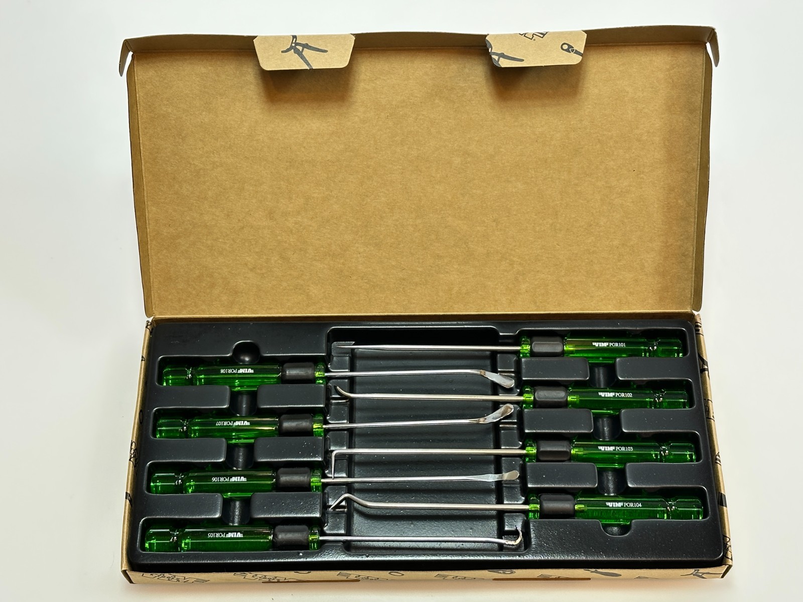 NEW VIM Tools 8pc GREEN Mini Pick and O-Ring Removal Spoon Tool Set, # POR100