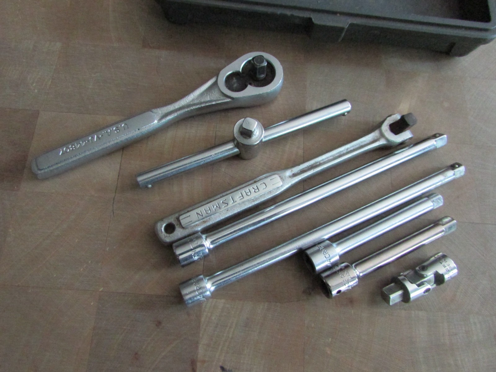 Vintage Craftsman 1/4″ Drive SAE Socket Set USA -V- VJ RACHET extras included