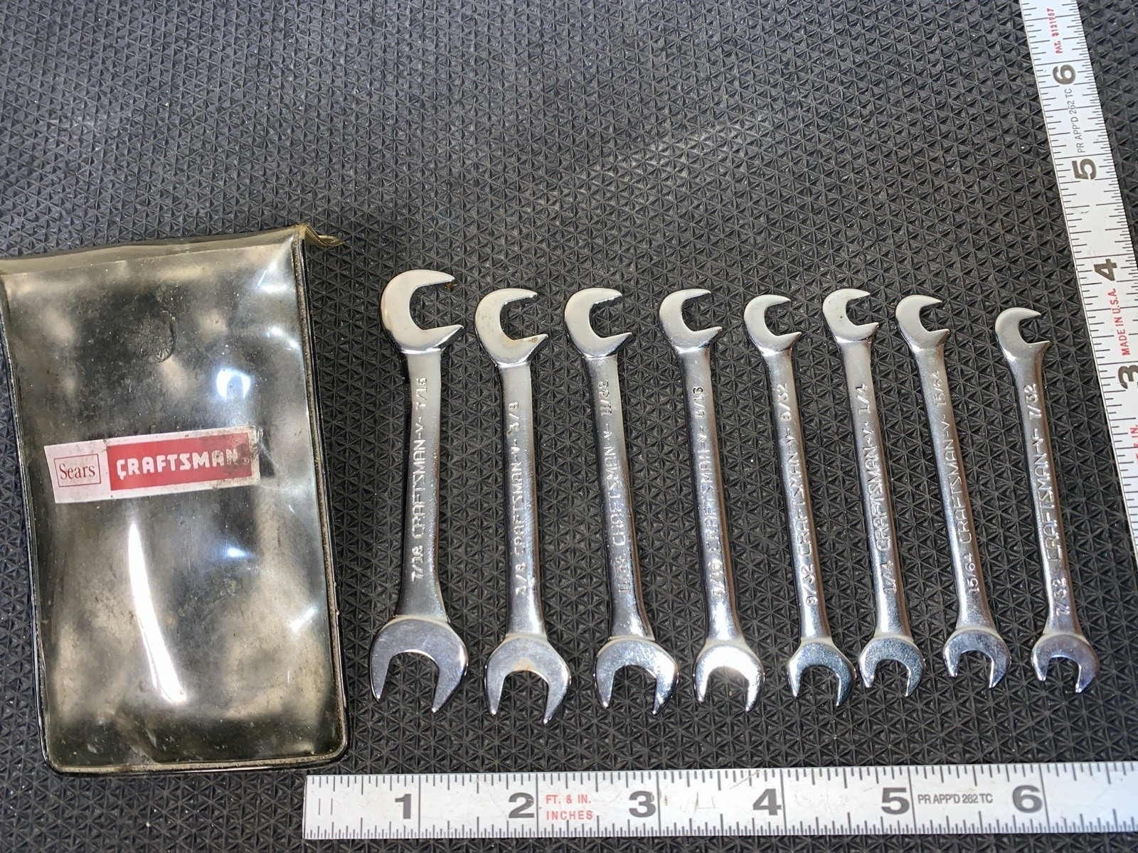 Craftsman 8 Pc Open End Ignition Wrench Set #9 4306 Vintage V Series