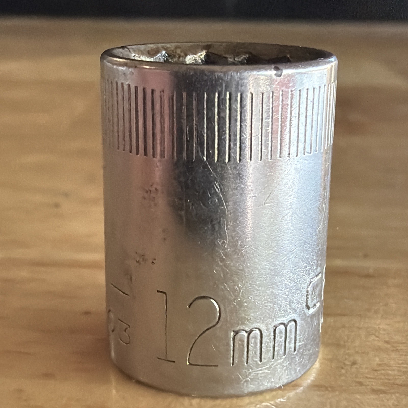 Craftsman 12mm Shallow Socket 3/8″ Drive 12 Point Top Knurl V Series 44303 USA