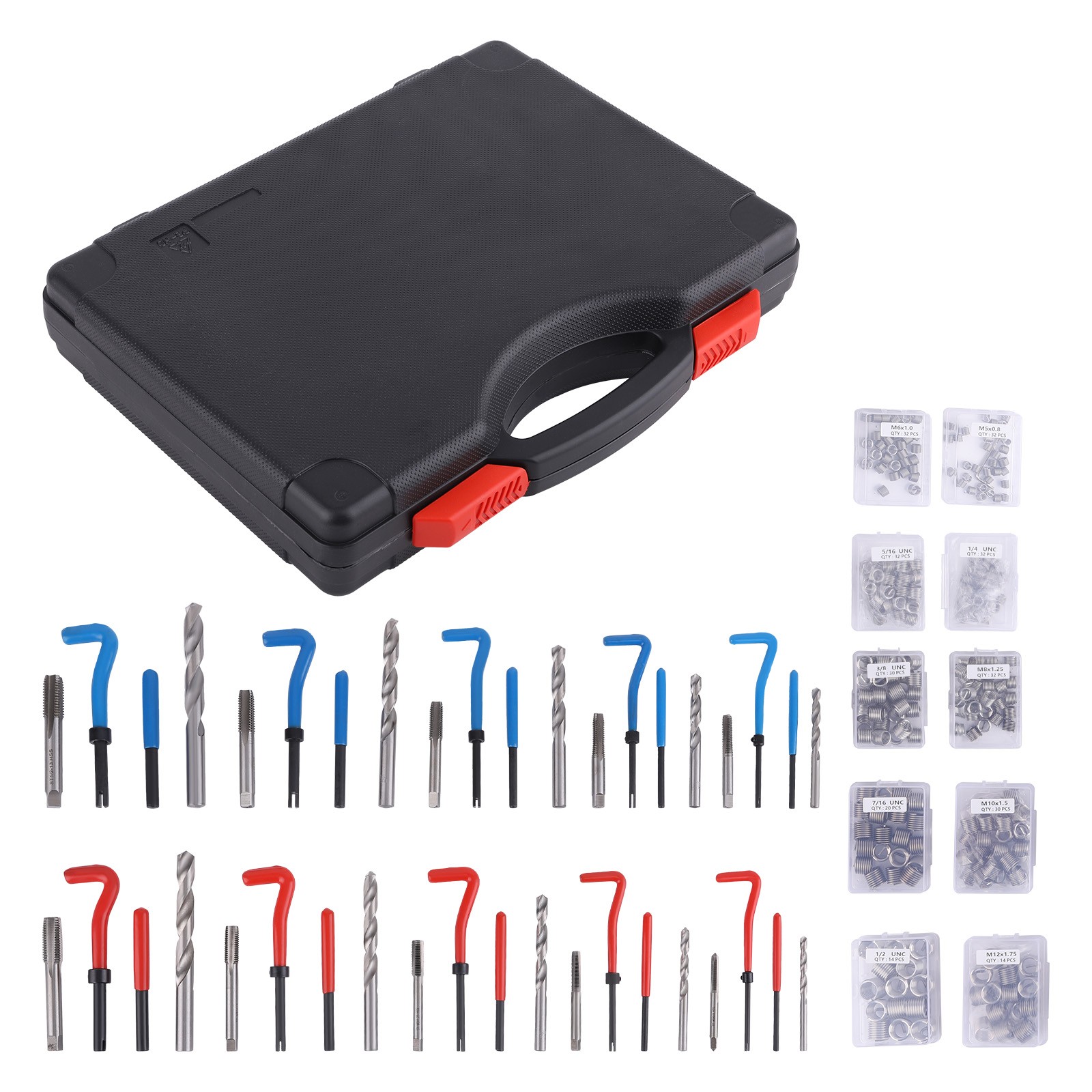 Helicoil Thread Repair Kit Inserts Breaking Pin Tool set Screw Taps Drill Bits