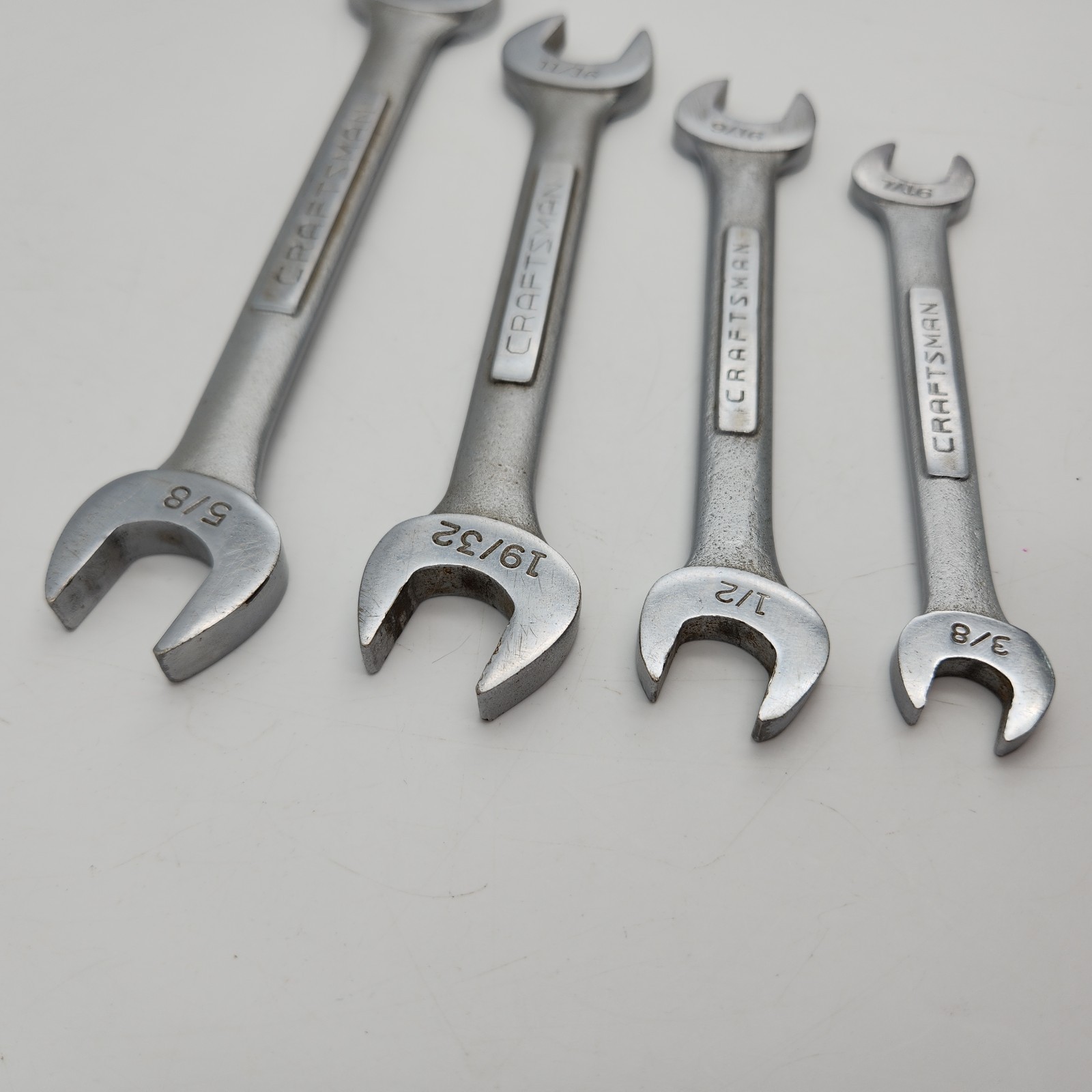 Craftsman Lot Of 4 V-Series Open End Wrenches, See Photos/Description For Sizes