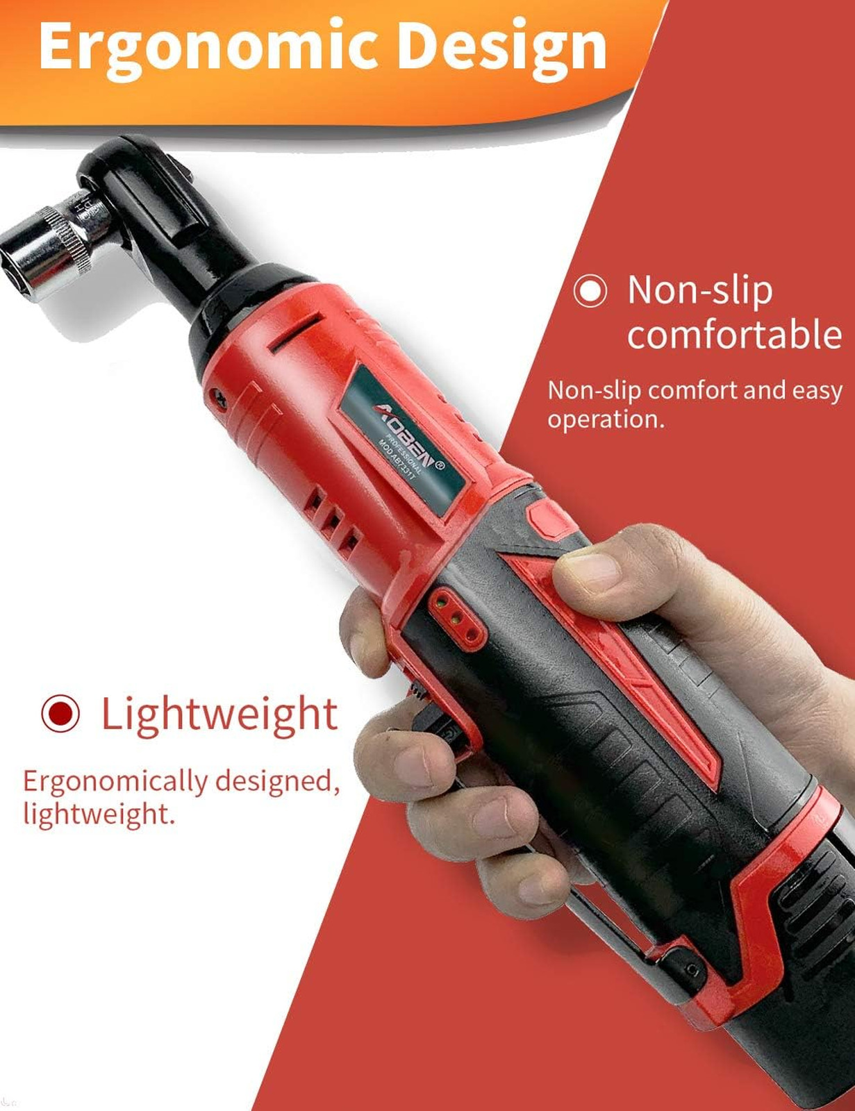 Cordless Electric Ratchet Wrench Set 3/8 Inch 12V Power Tool Kit with 2 Lithium