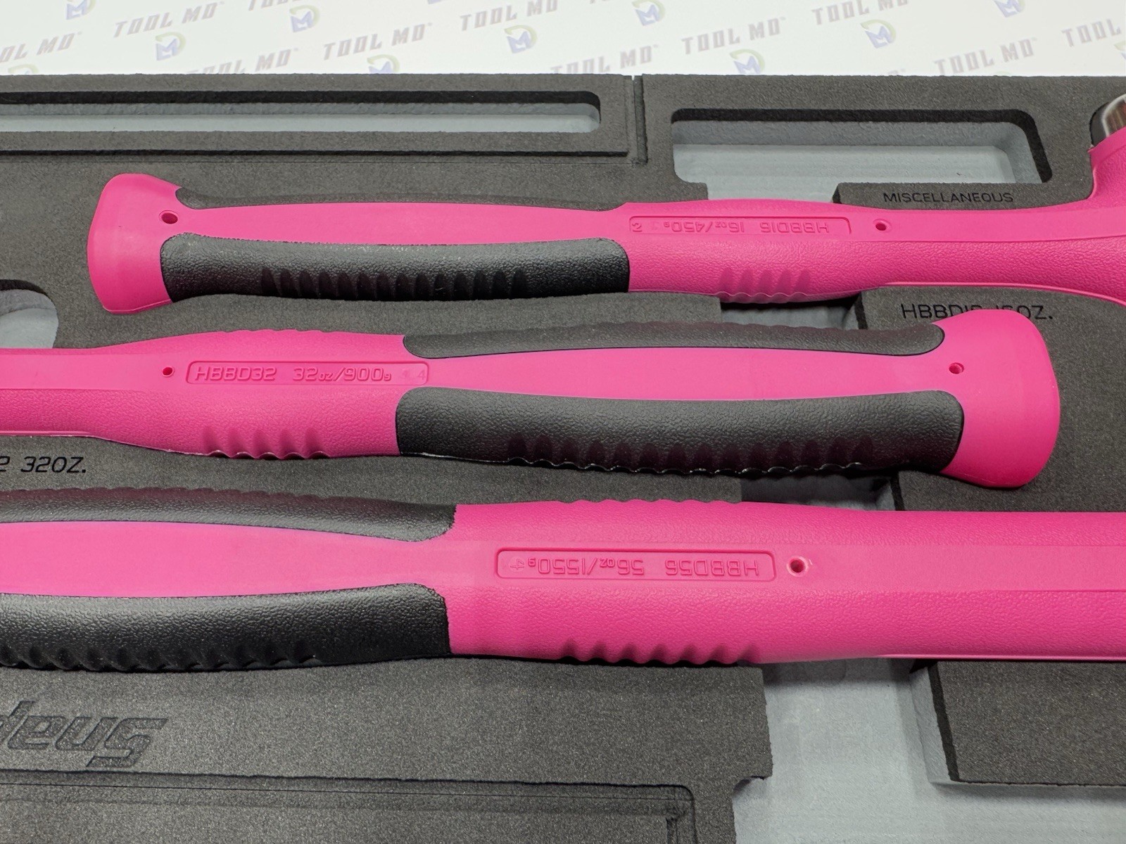Snap-on Tools NEW 3pc ELECTRIC PINK Dead Blow Ball Peen Hammer Set HBBD301FEP