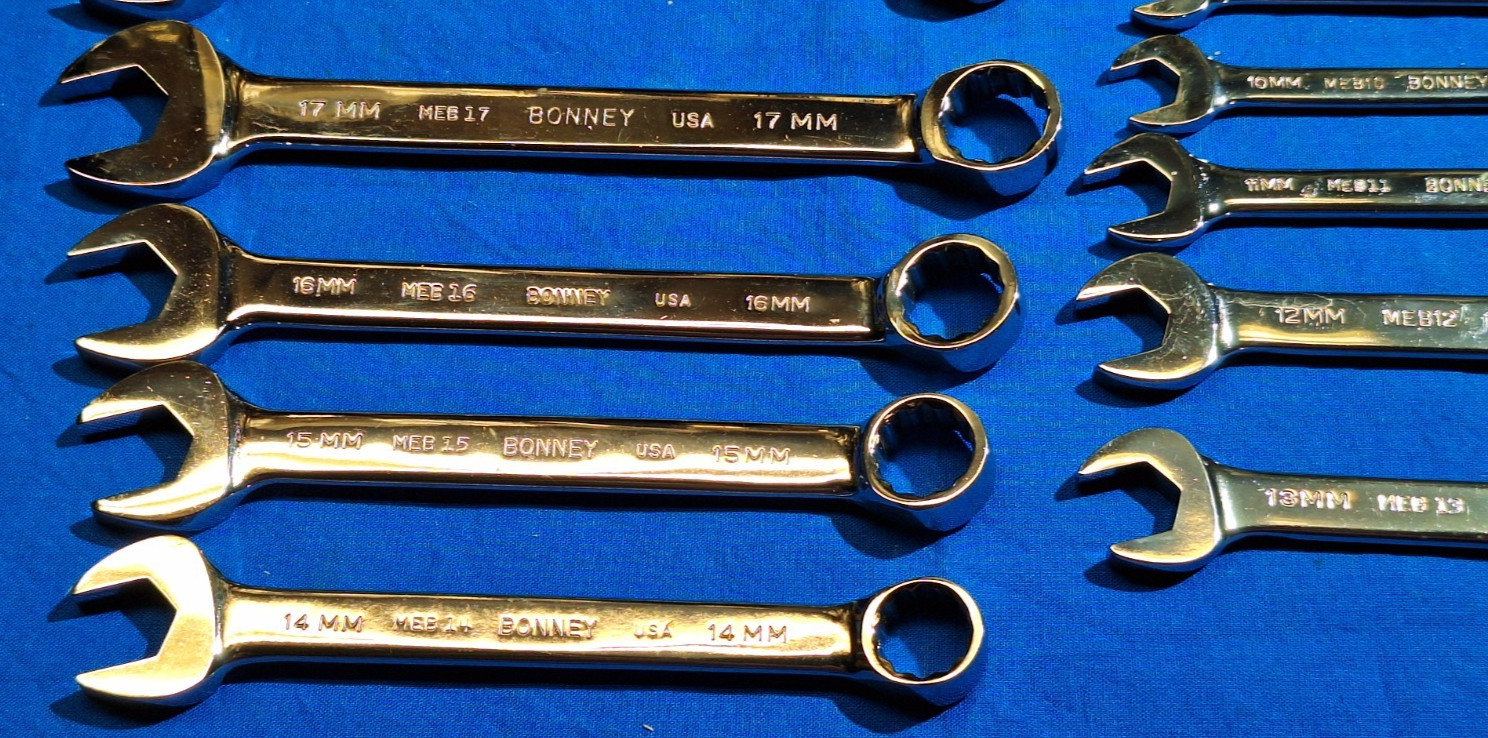 Bonney -80759 13 piece short Metric Combination wrench set full polish 7mm-19mm