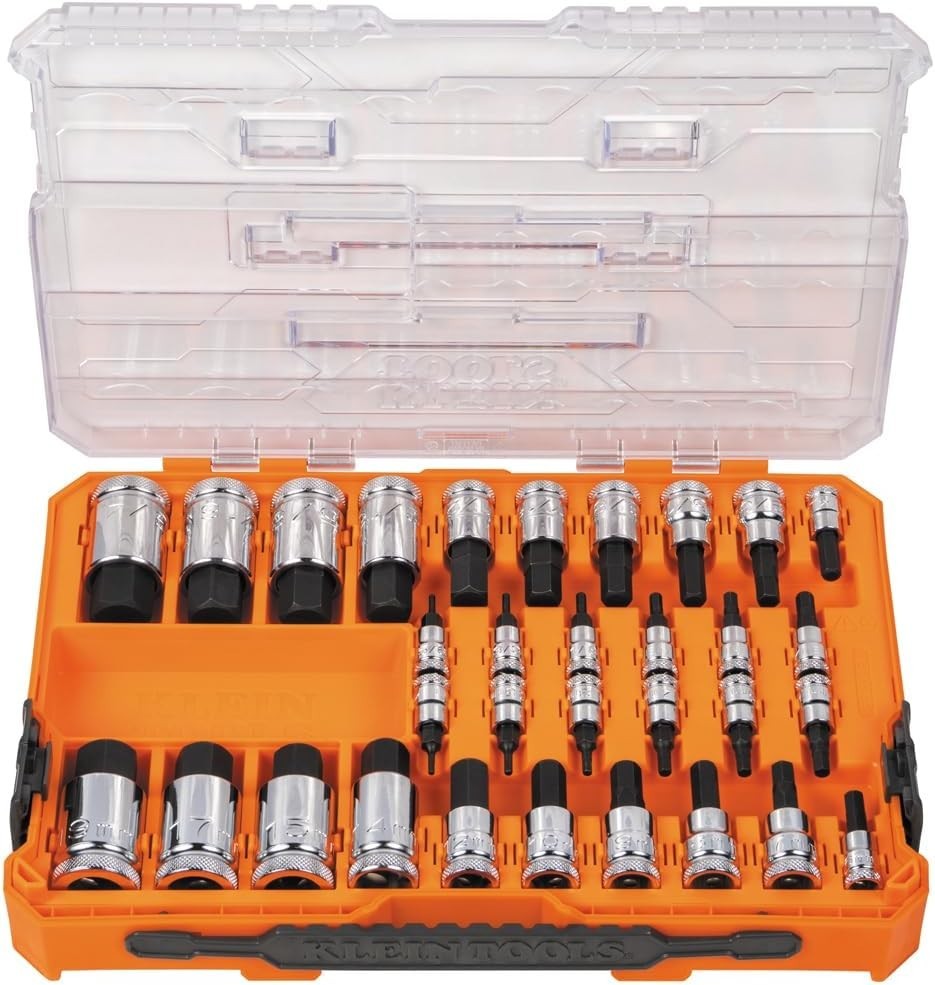 Efficient 33-Piece Hex Bit Socket Set with Enhanced Grip & Modular Case Design
