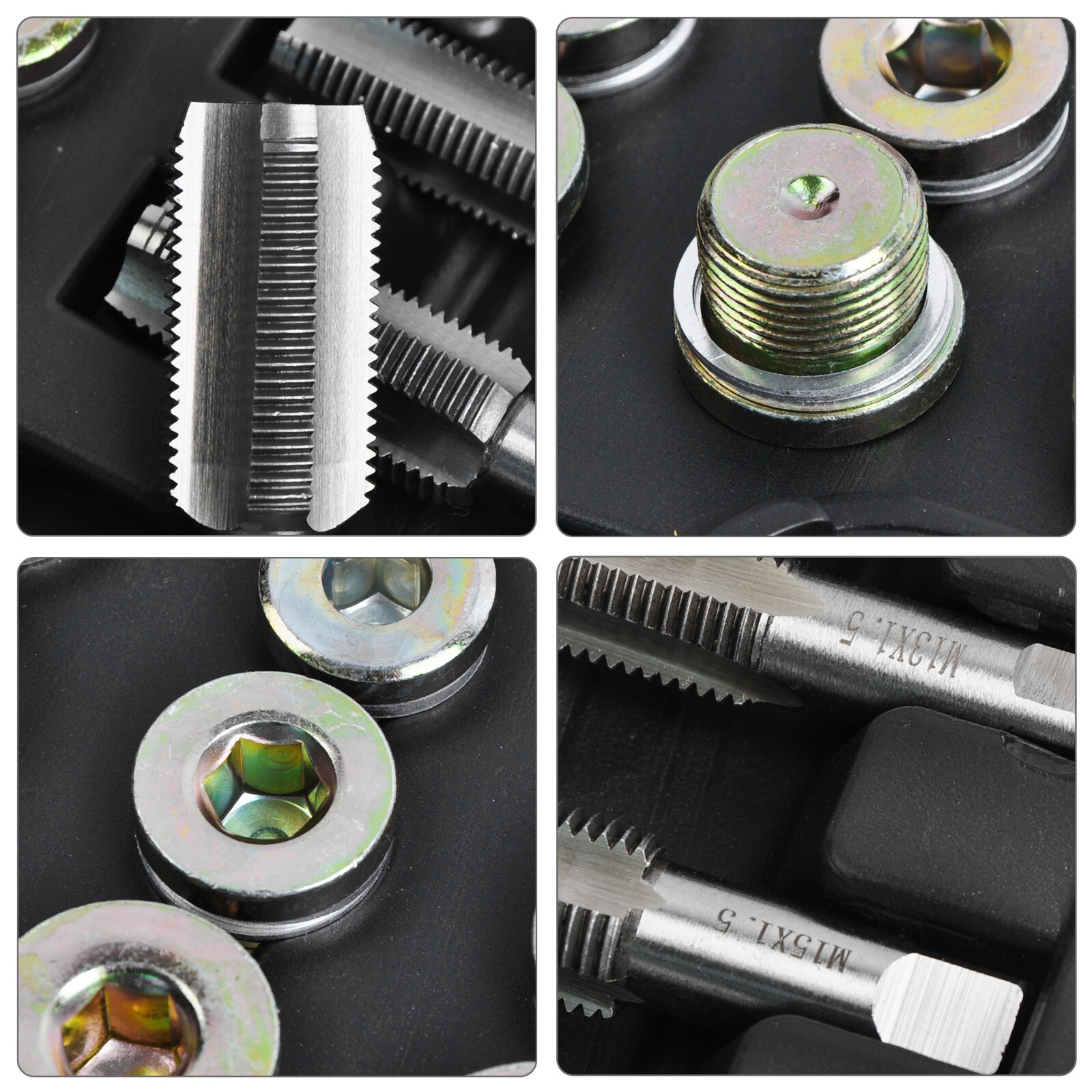 Automotive Oil Pan Drain Sump Plug Key Thread Repair Tool Kit Drain Plug