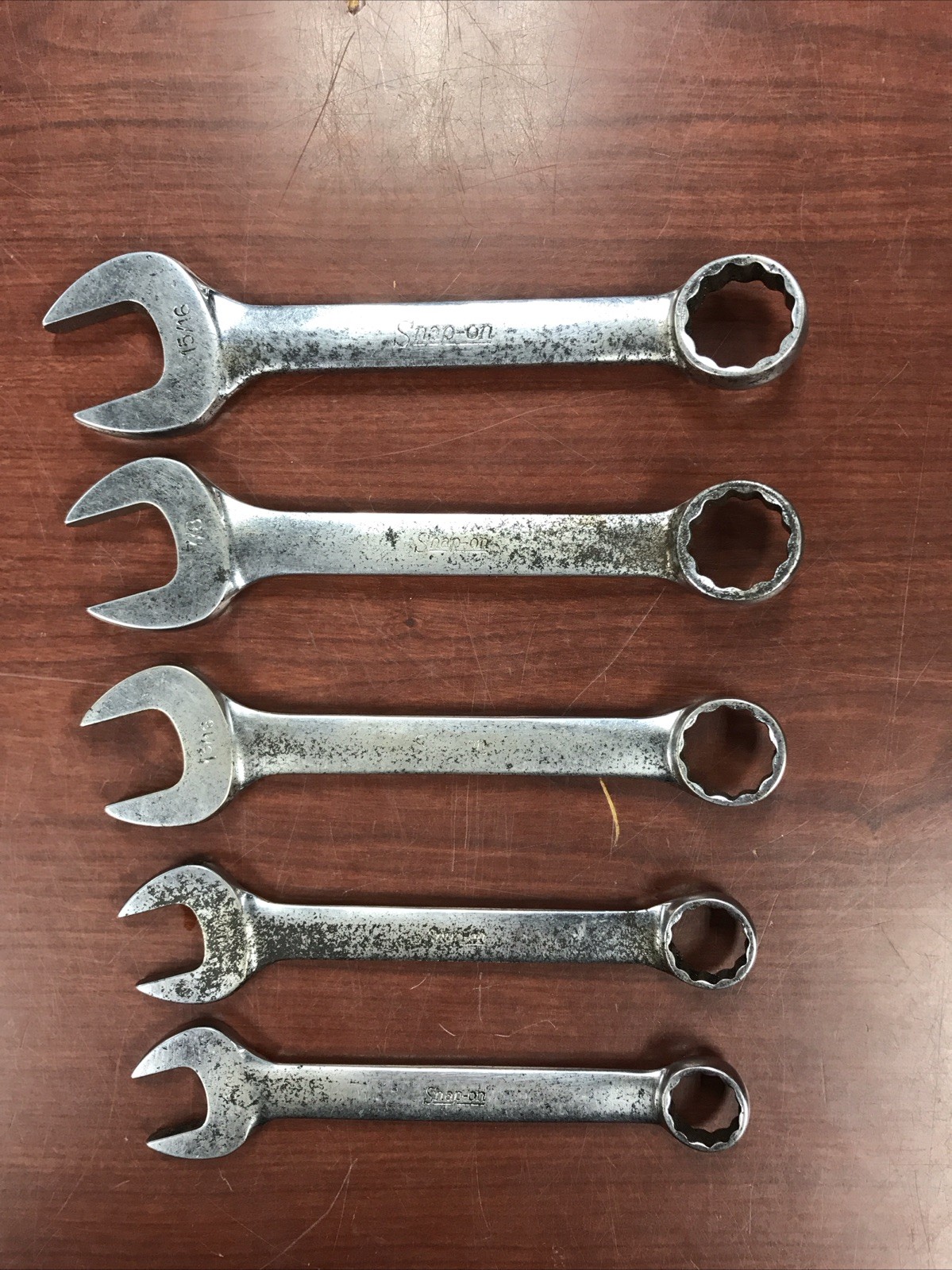 5 Snap-on OEX (300, 280, 260, 220, 200) Stuby SAE Combination Wrenches