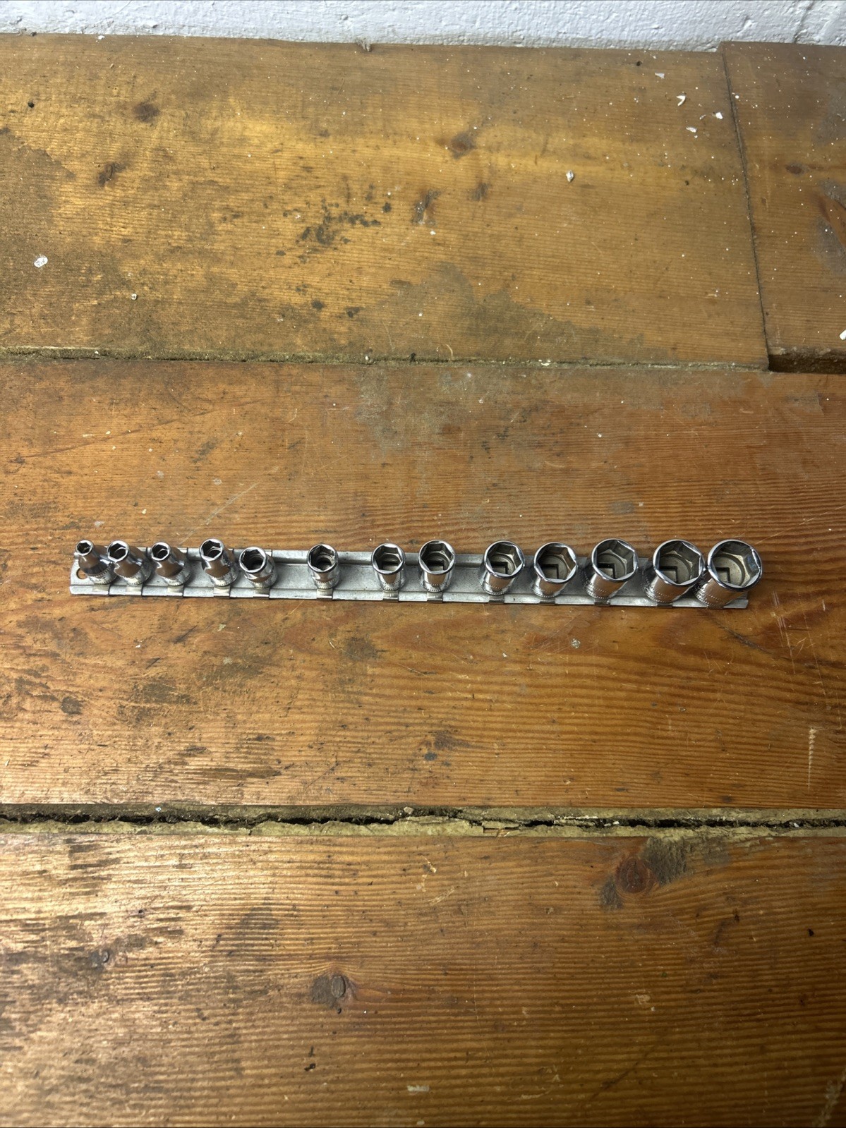 Snap On 13 Pc 1/4″ Drive 6 Pt Metric Shallow Socket Set 4mm-15mm *LIGHT USE!*