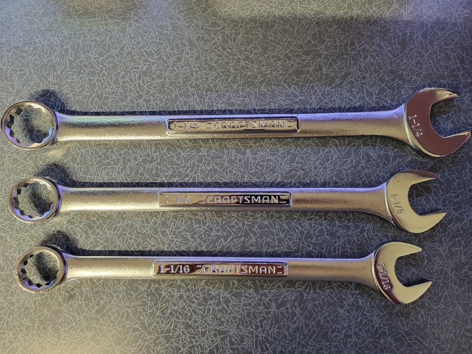 Never Used Vintage Craftsman -VA- Combo Wrenches 1 1/16, 1 1/8, 1 1/4 Made USA