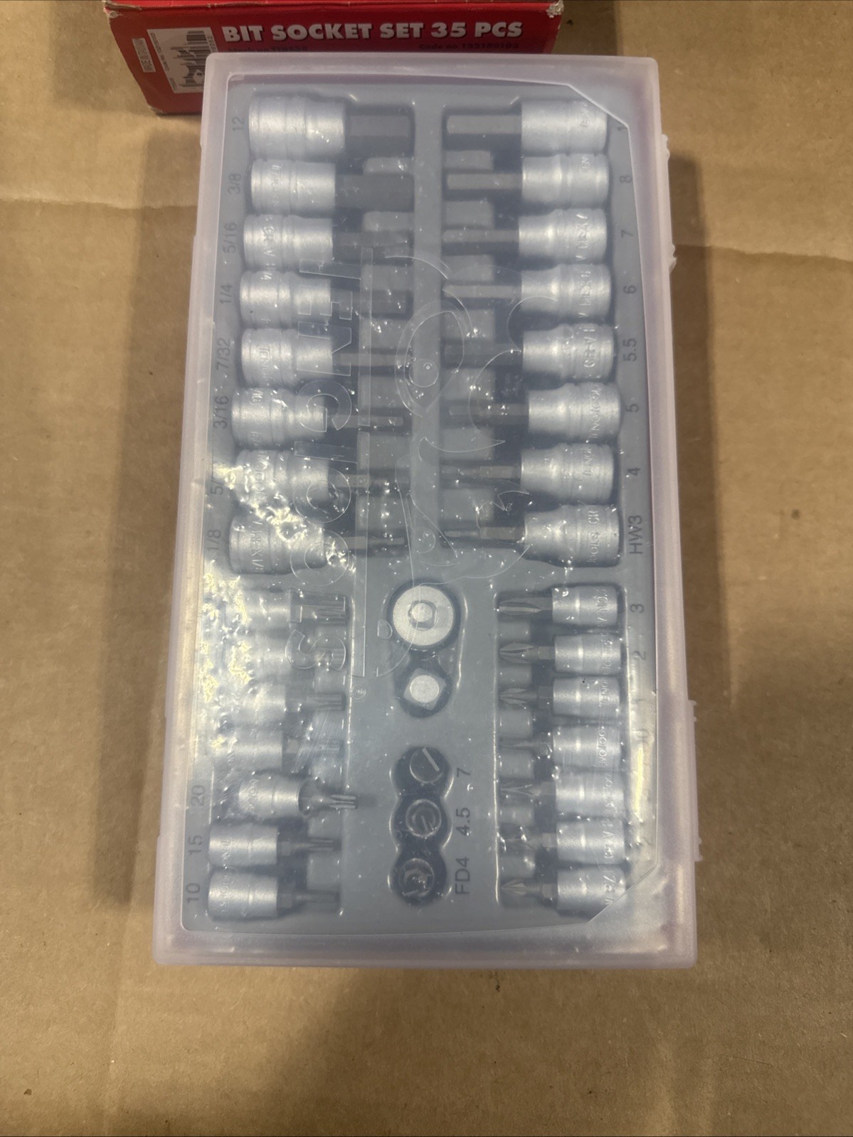 Teng Tools 35pc 1/4” & 3/8” Drive Metric & SAE Hex Bit Socket Set w/ Tray TTBS35