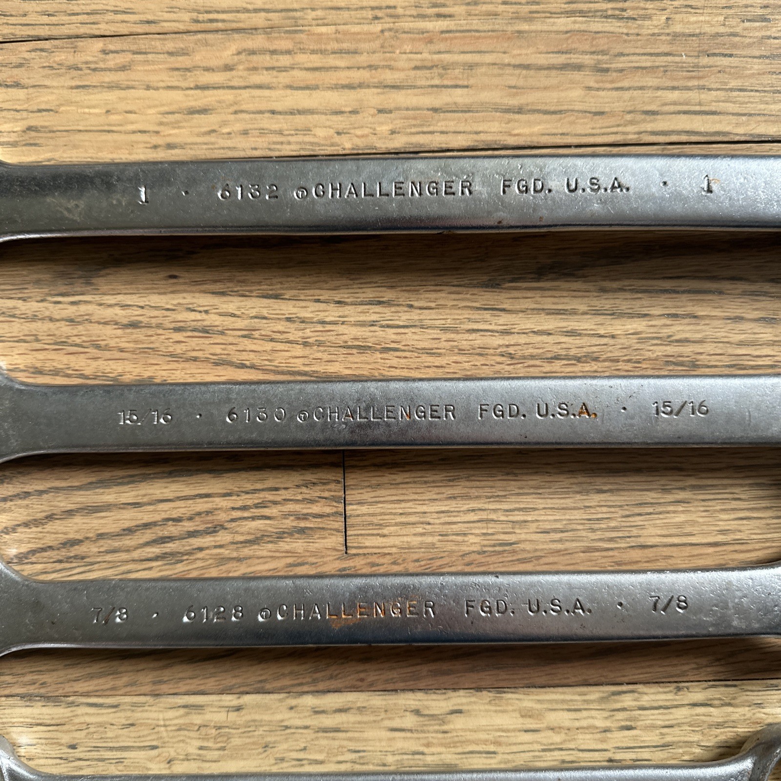 Challenger Proto SAE 8pc Combination End Wrench Set USA 1 15/16 7/8 13/16 3/4 +