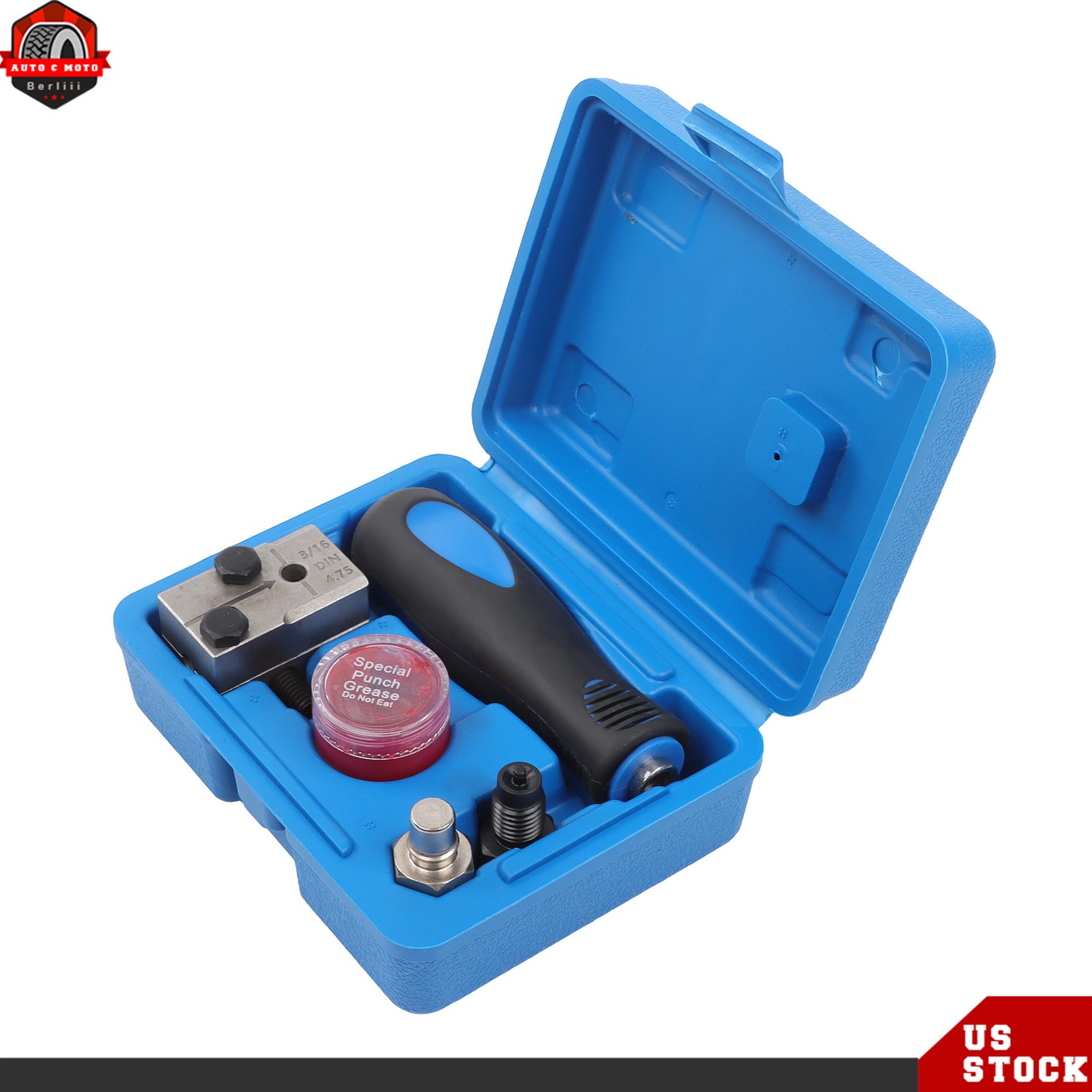 3/16″ Car Brake Line Single Flaring Kit 45° Handheld Pipe Flares Tool w/ Storage