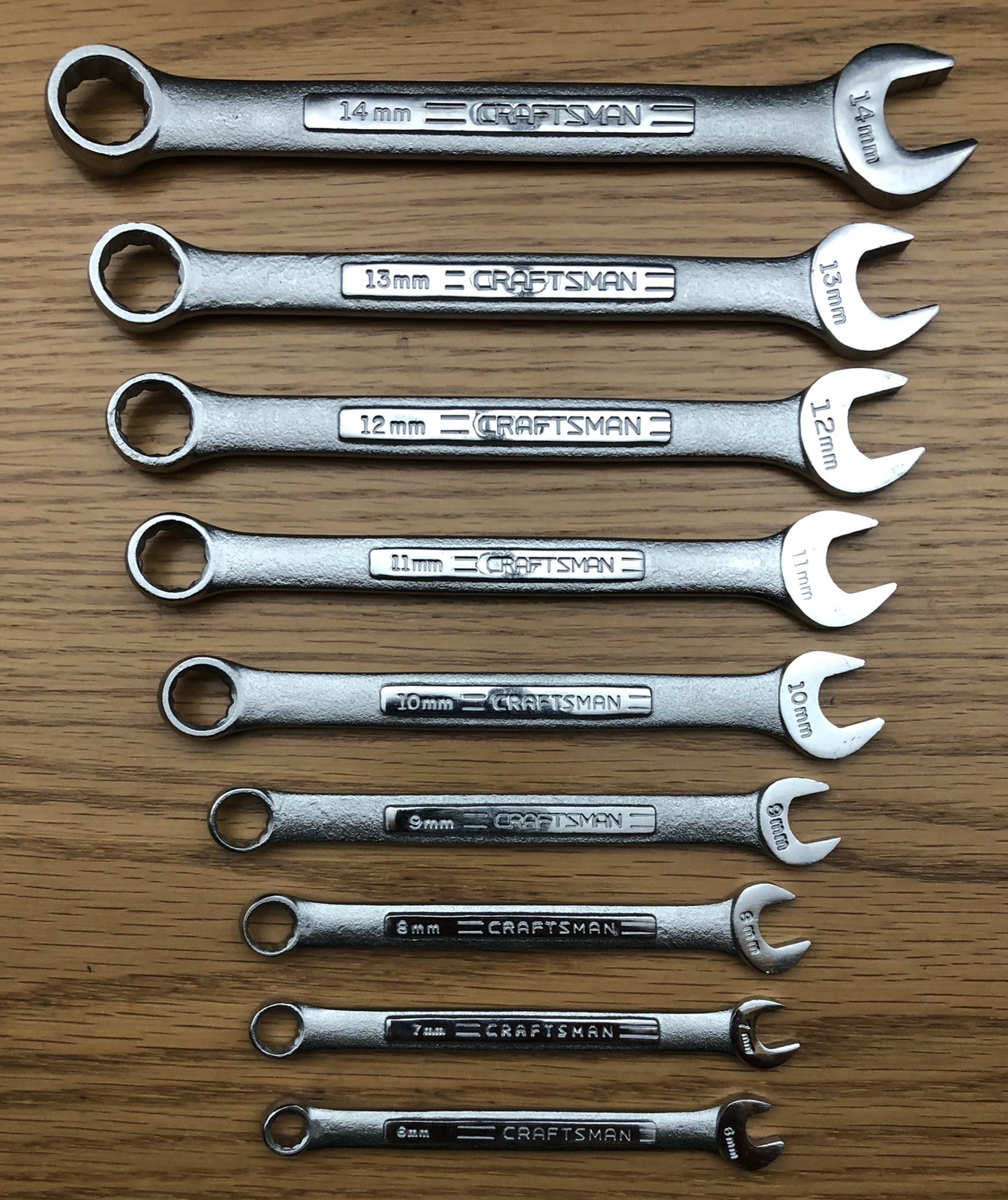 CRAFTSMAN 9pc Metric Combo Wrench Set USA 6mm-14mm (NEW CONDITION)
