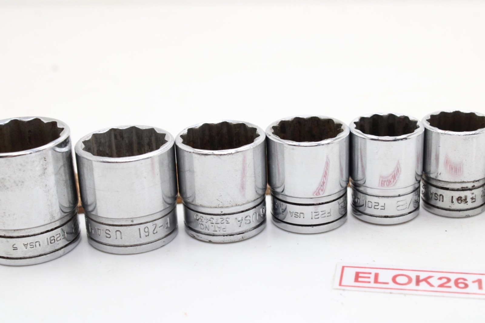 Snap-on F081 – F281 1/4-7/8″ 3/8″ Drive 12 Point 12 Piece SAE Chrome Set USA