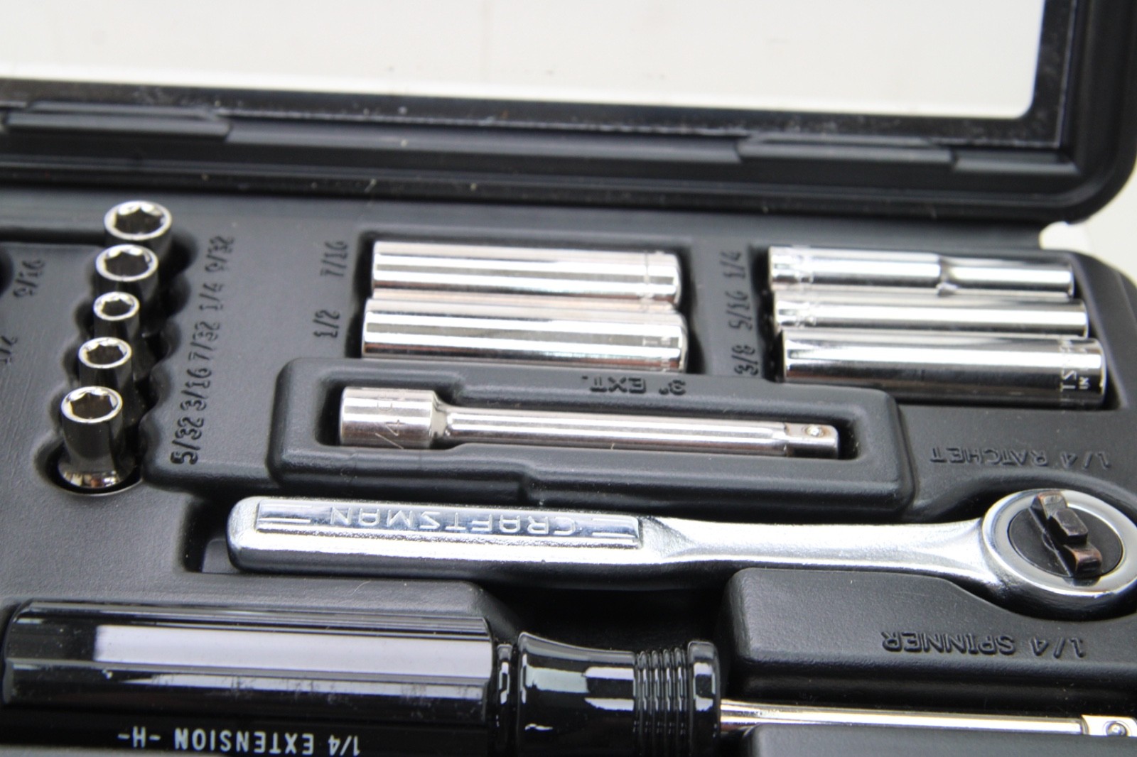 Craftsman 34800 1/4″ Drive 19 Piece SAE Chrome Socket Wrench Set Tool USA