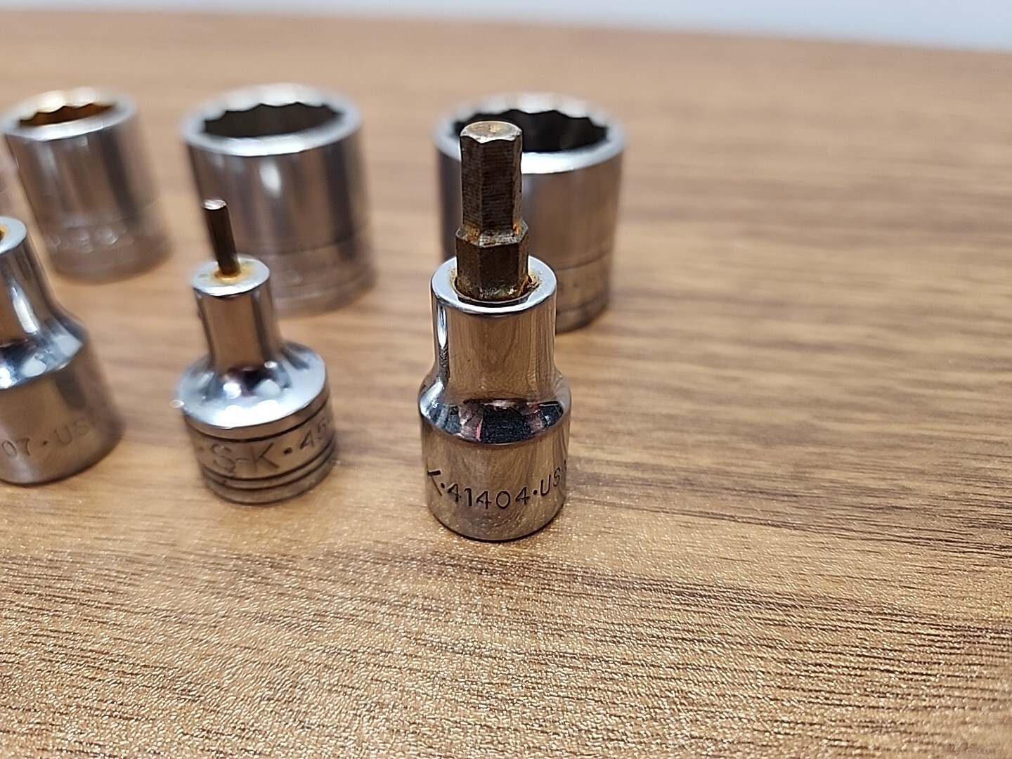(9) S-K Wayne 3/8″ Drive 12 Point & Specialty SAE Metric Sockets Lot ~ Made USA