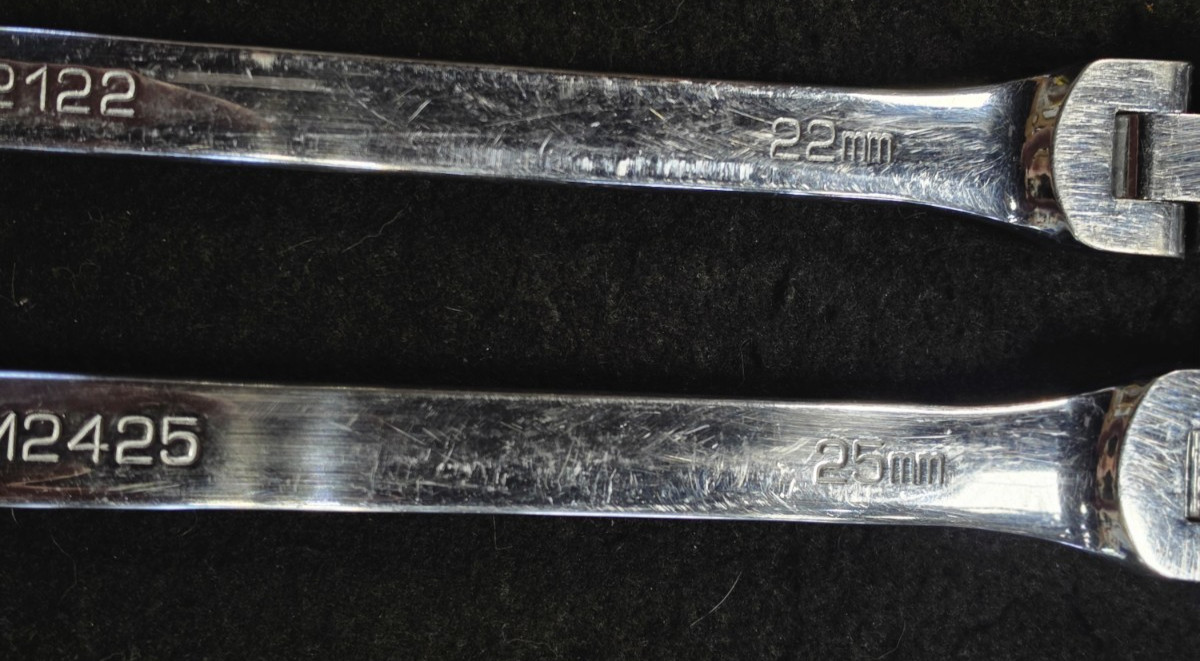 MATCO RRFXLM2122 & RRFXLM2425, METRIC,DOUBLE BOX FLEX RATCHETING WRENCH, PAIR