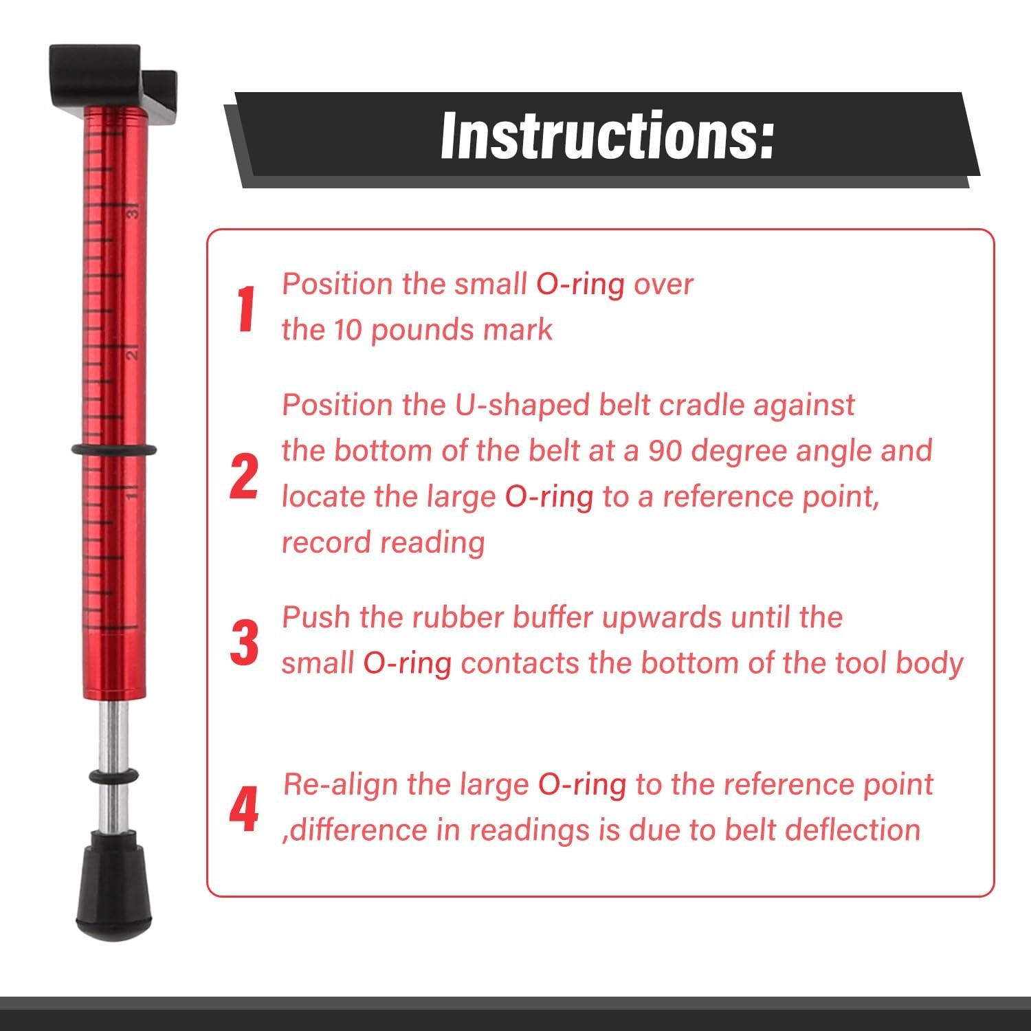 Belt Tension Gauge Adjustable 10 Lbs Drive Belt Tensioner Tool