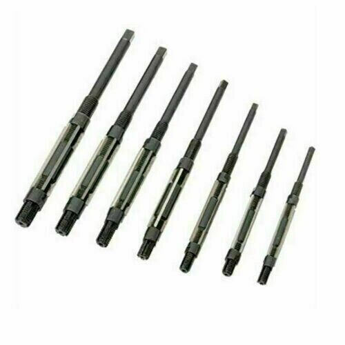 7x SET OF ADJUSTABLE HAND REAMER SIZE HV To H3, 8/A to 2/A, 1/4″ – 15/32″