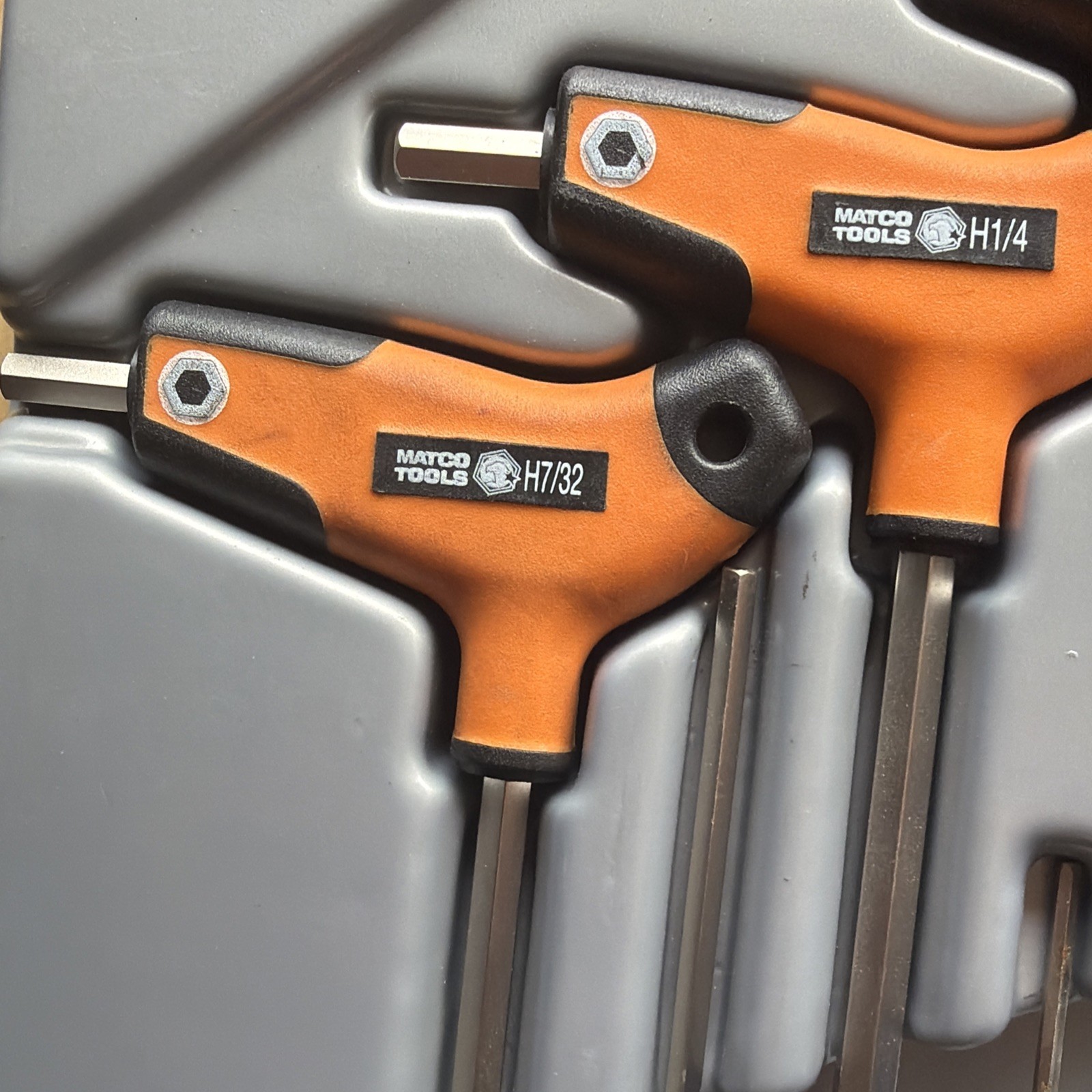 Matco Tools SAE T-Handle Long Short Combination Hex Key Wrench Set Orange STX9