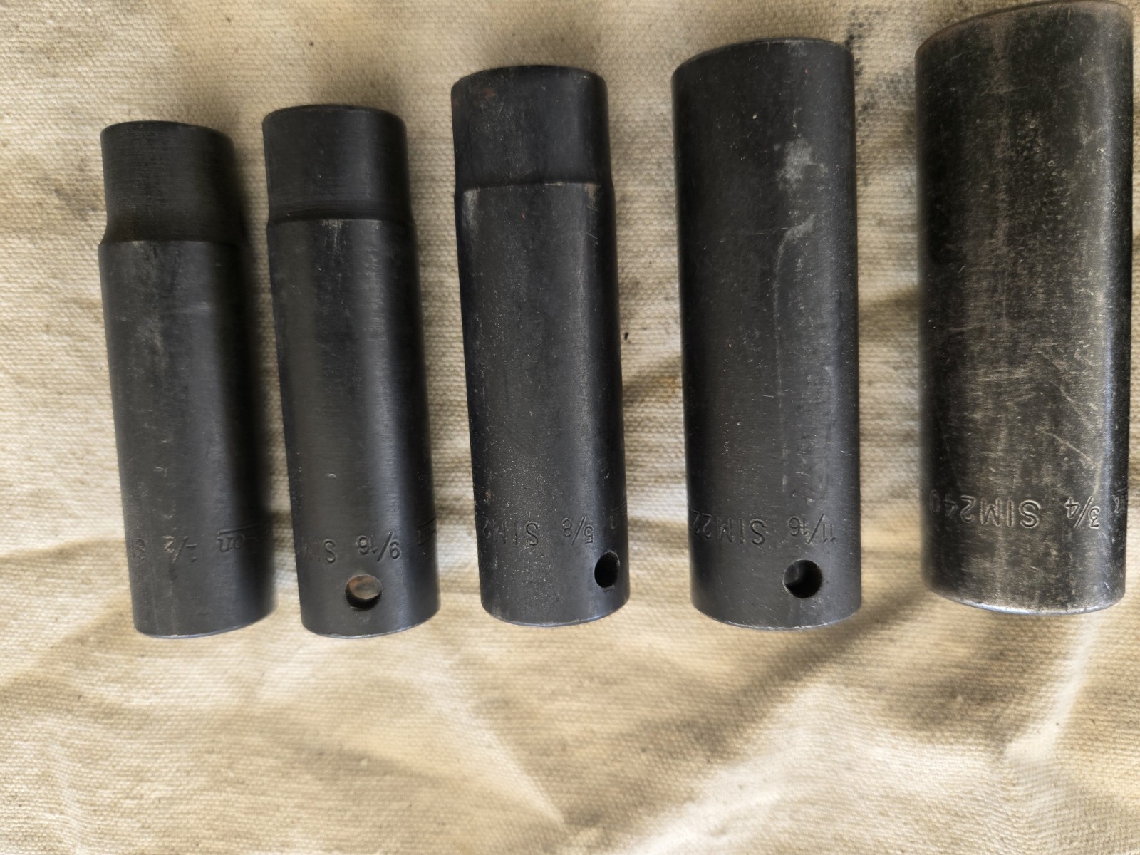 Snap-On 9pc SAE 1/2″ Drive 6 Point Impact Deep Socket Set 1/2″ to 1″ 309SIMYA