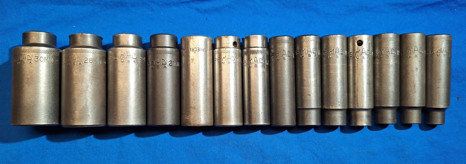 Mac Tools 14pc METRIC 1/2″ dr deep 6 pt impact socket set 30mm-10mm
