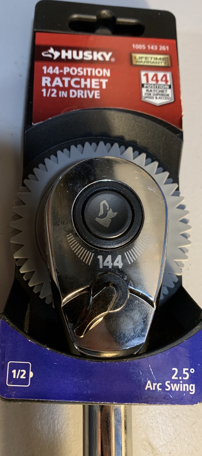 Brand New! HUSKY 1005-143-261 1/2 in. Drive 144-Tooth Pro Ratchet