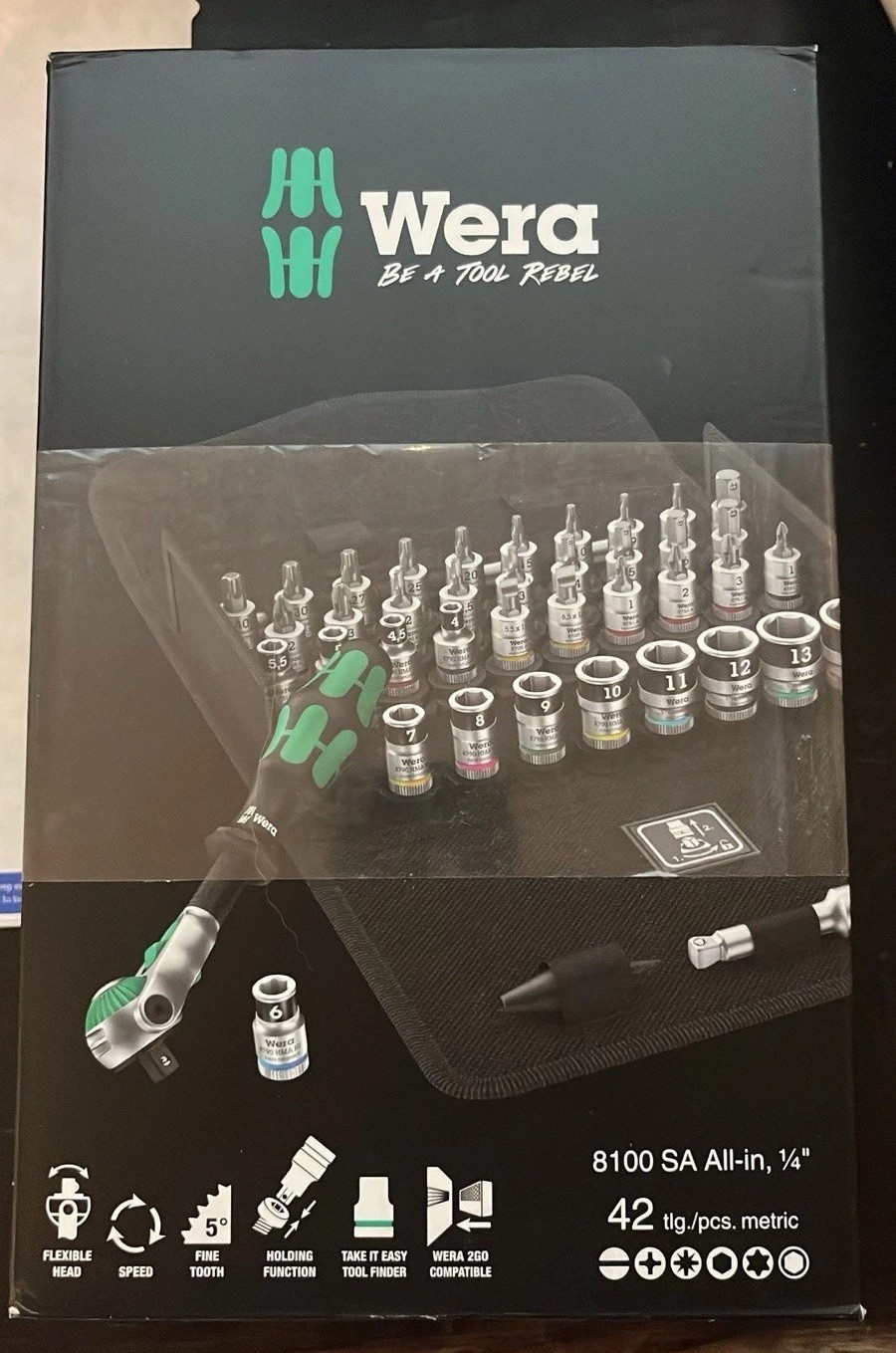 Wera 8100 SA All-in Zyklop Speed Ratchet Set 1/4in Drive Metric – 05003755001
