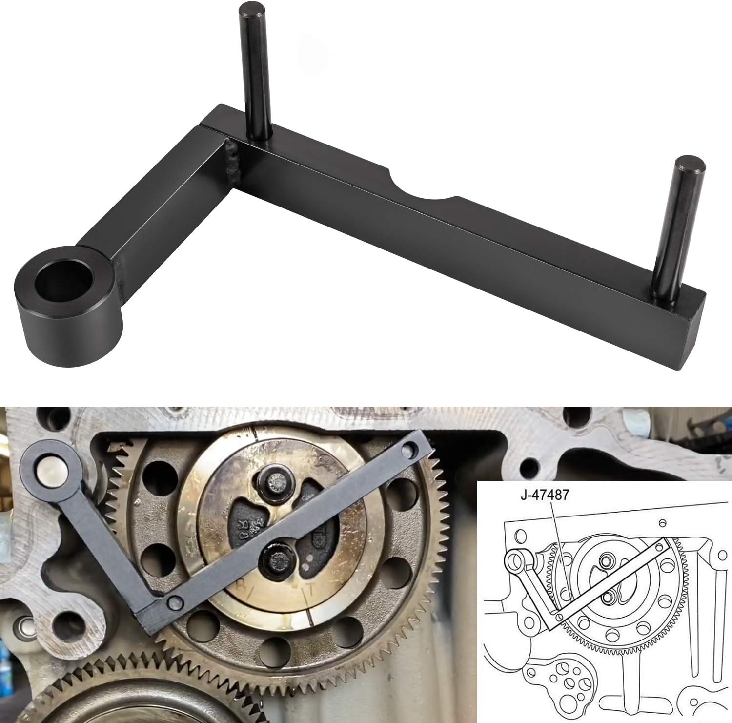 J-47487 Idler 3 Dieselmotor Freischwinger Werkzeug for Detroit DD13 DD15