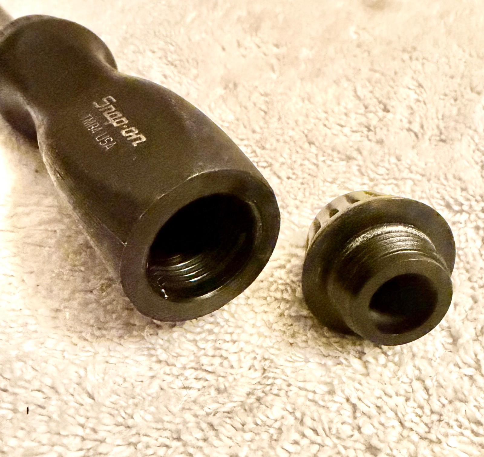Snap-on TMR4 1/4″ Ratcheting Driver Black Hard Handle + 8mm TMM8 10mm TMM10 Sock