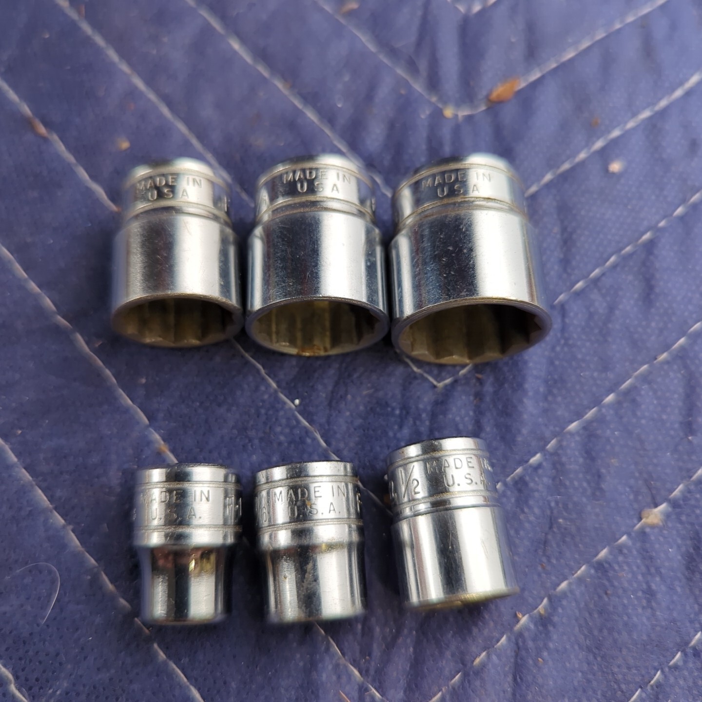 Lot Of 6 Snap-on 12 Point Sockets F-121, F-141, F-161, F-201, F-221, F-241