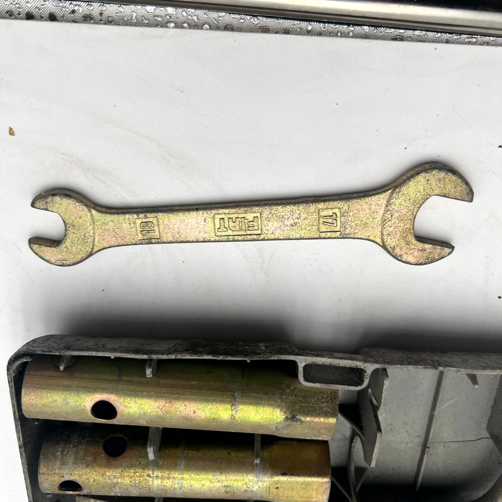Vintage Fiat Spark Plug & Open-End Wheel Nut Wrenches Incomplete Tool Kit Box