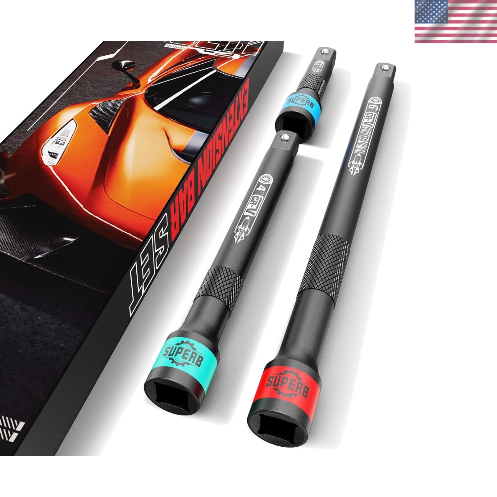 3 Pcs 1/4″ Drive Impact Extension Bar Set, 2″ 4″ 6″ Length Socket Extension, …