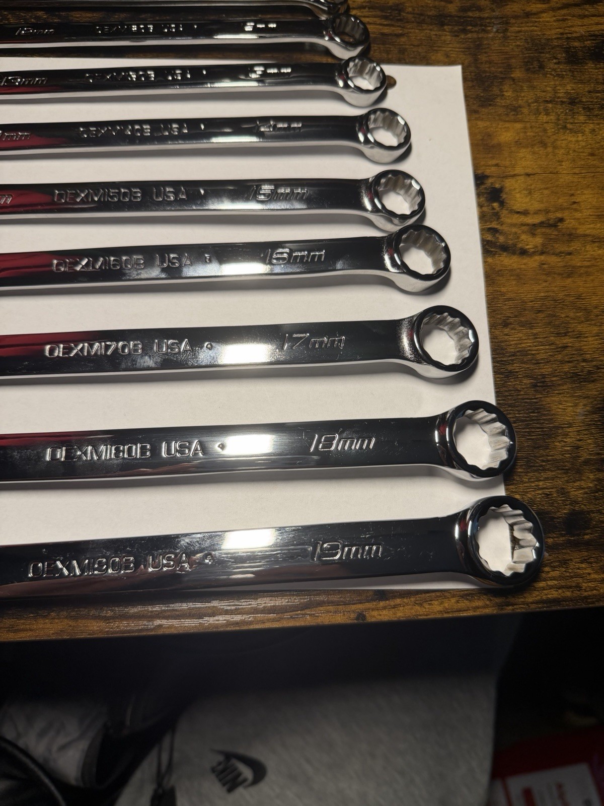 Snap On Tools NEW OEXM710B 10 Piece 10-19mm 12-pt Flank Drive Combo Wrench Set