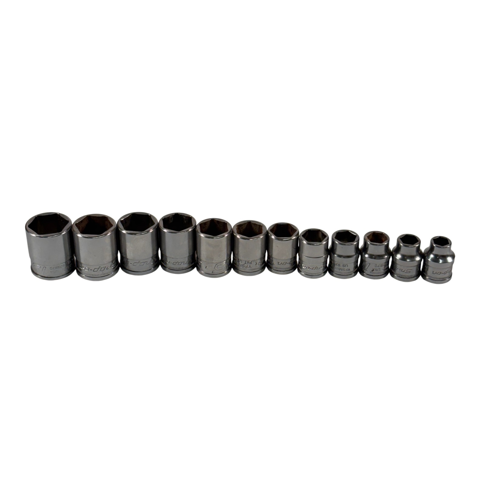Snap-on Tools 212YFSMY 12pc 3/8″ 6pt Metric Flank Drive Xtra Shallow Socket Set