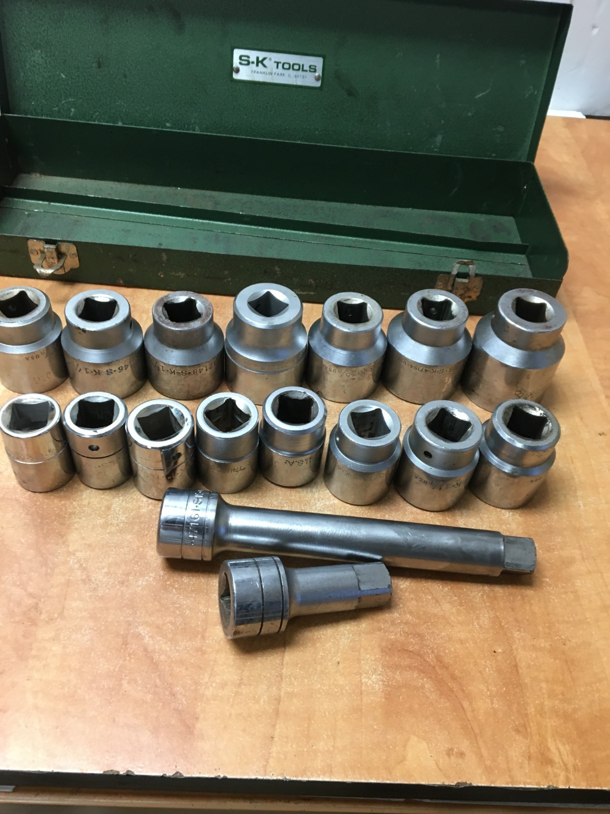 SK Tools 3/4 Drive 17pc Socket Set SAE 7/8 to 1-13/16″” Sockets Extensions READ